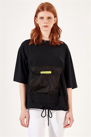 Unisex Taş Körüklü Cep T-Shirt
