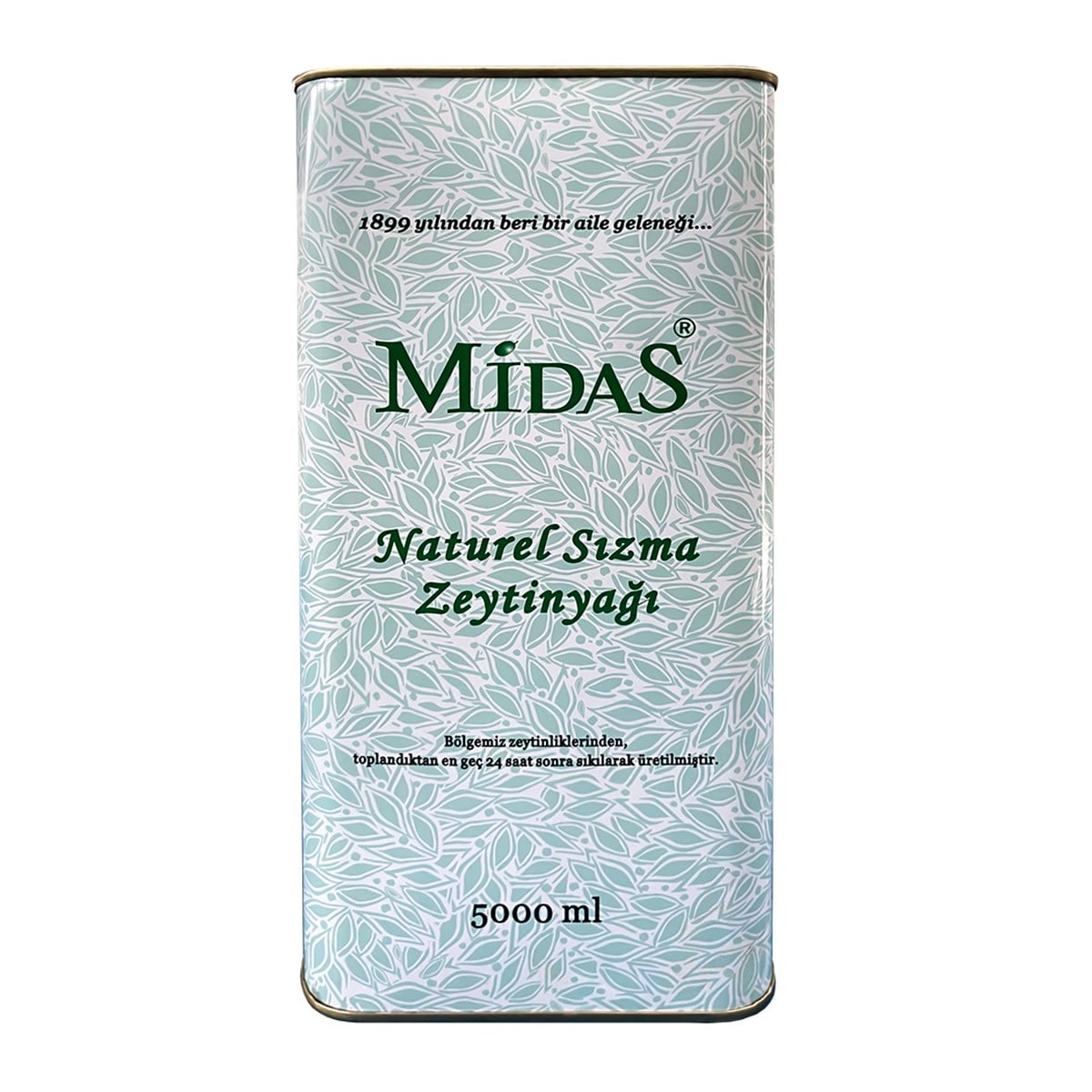 Midas Erken Hasat Soğuk Sıkım Natürel Sızma Zeytinyağı 5 L Teneke