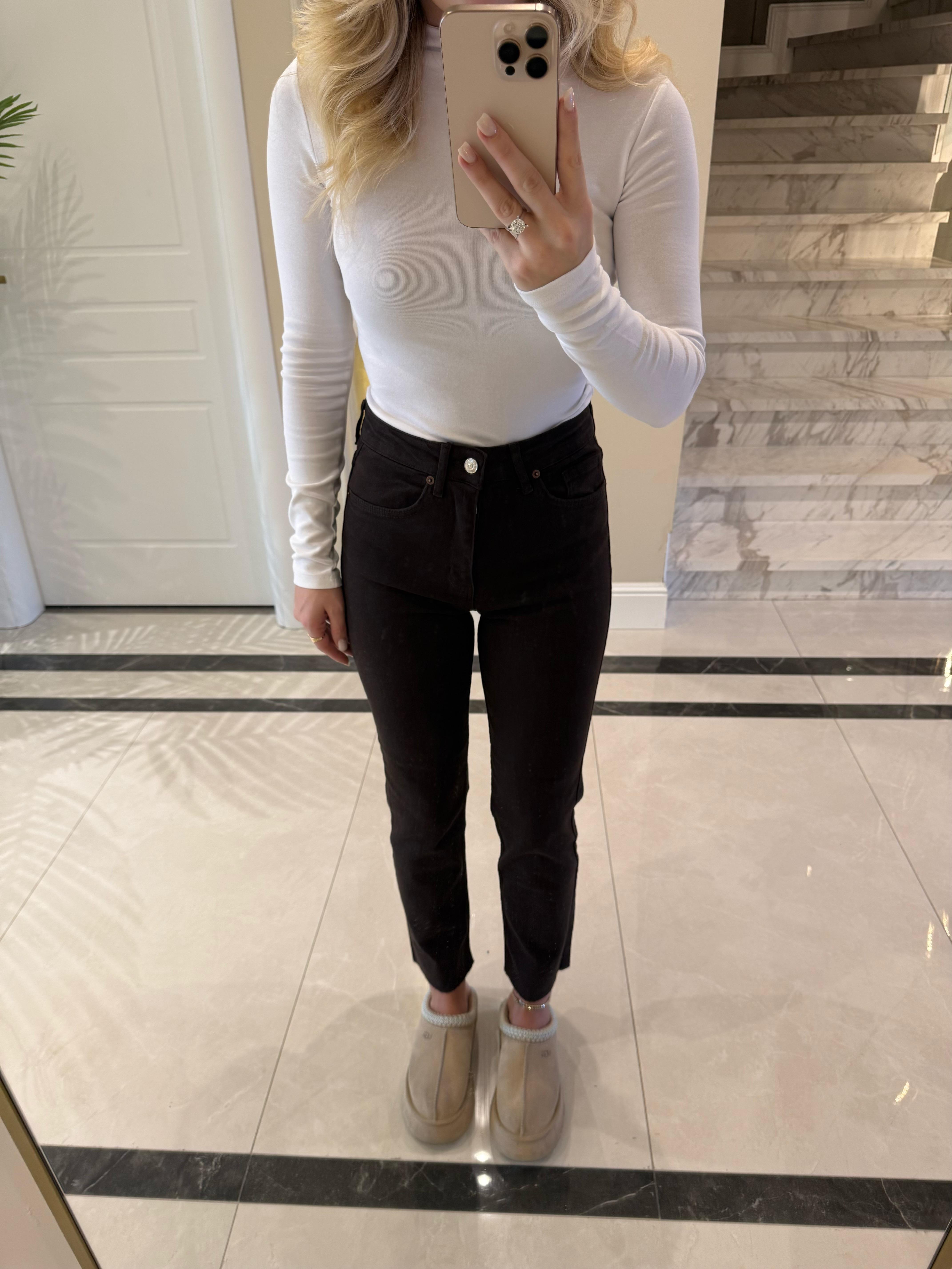 Acı Kahve Kesik Paçalı Boy Fit Jean -2137