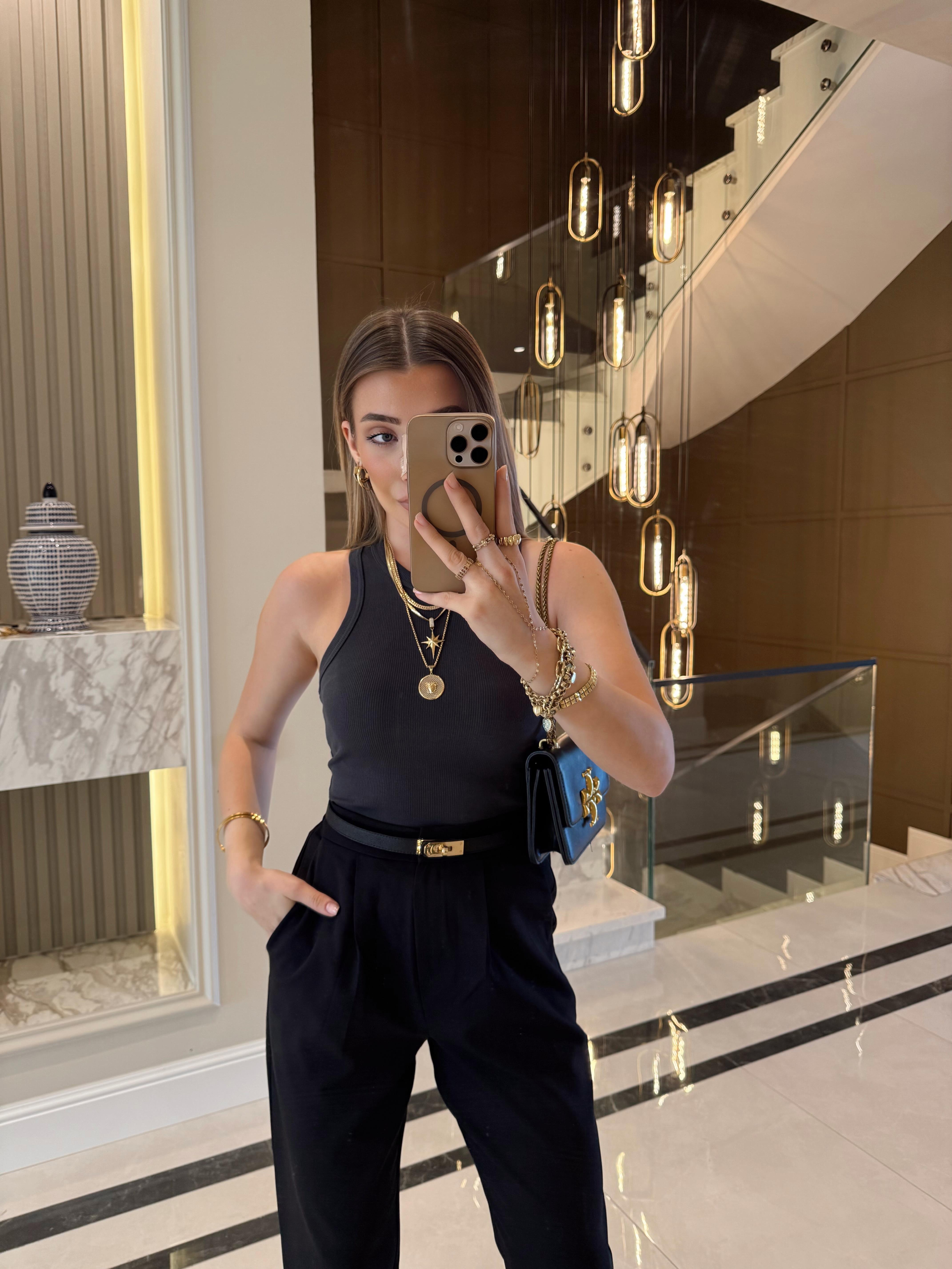 Antrasit Halter Yaka Fitilli Atlet- 20842