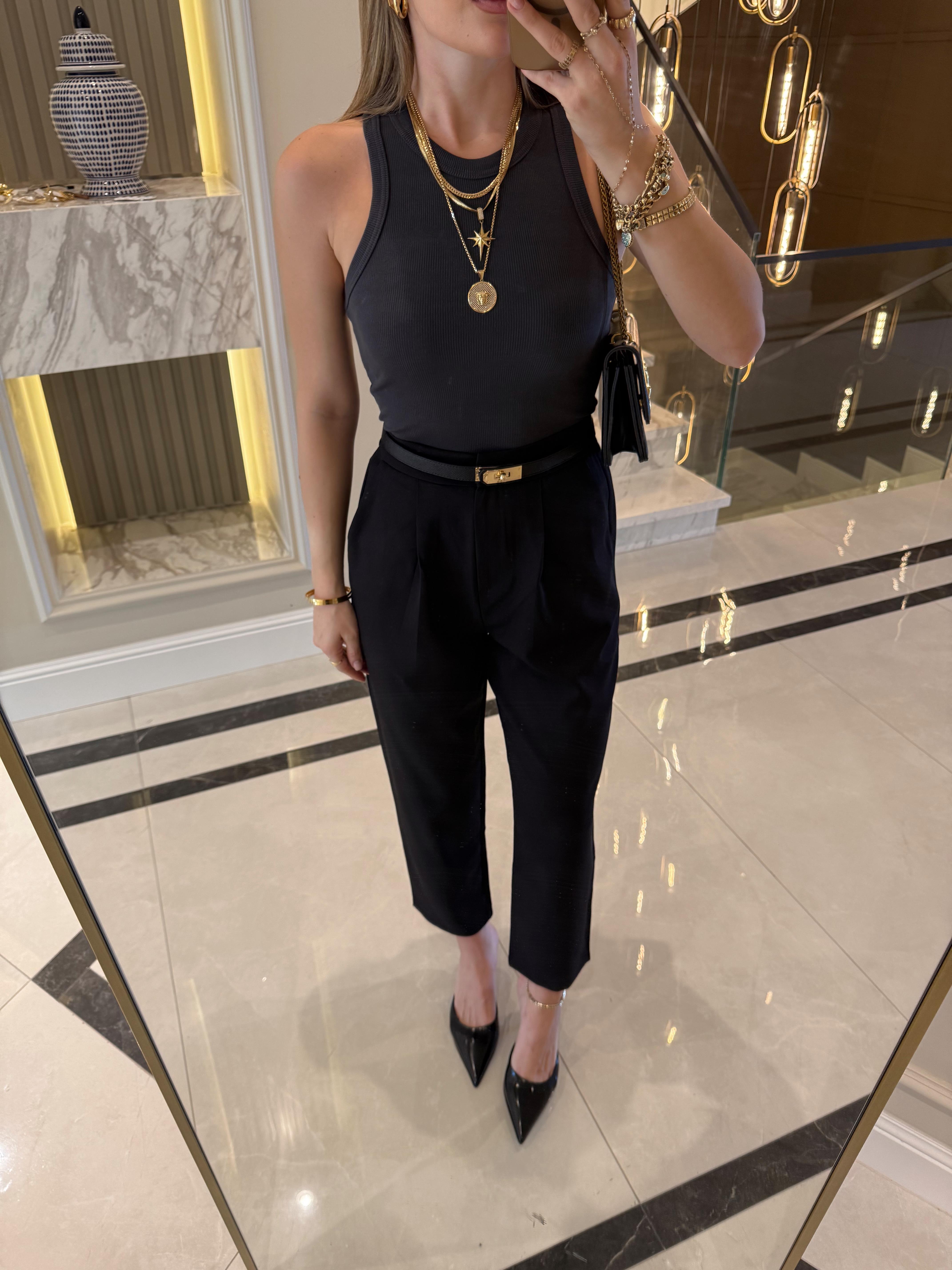 Antrasit Halter Yaka Fitilli Atlet- 20842