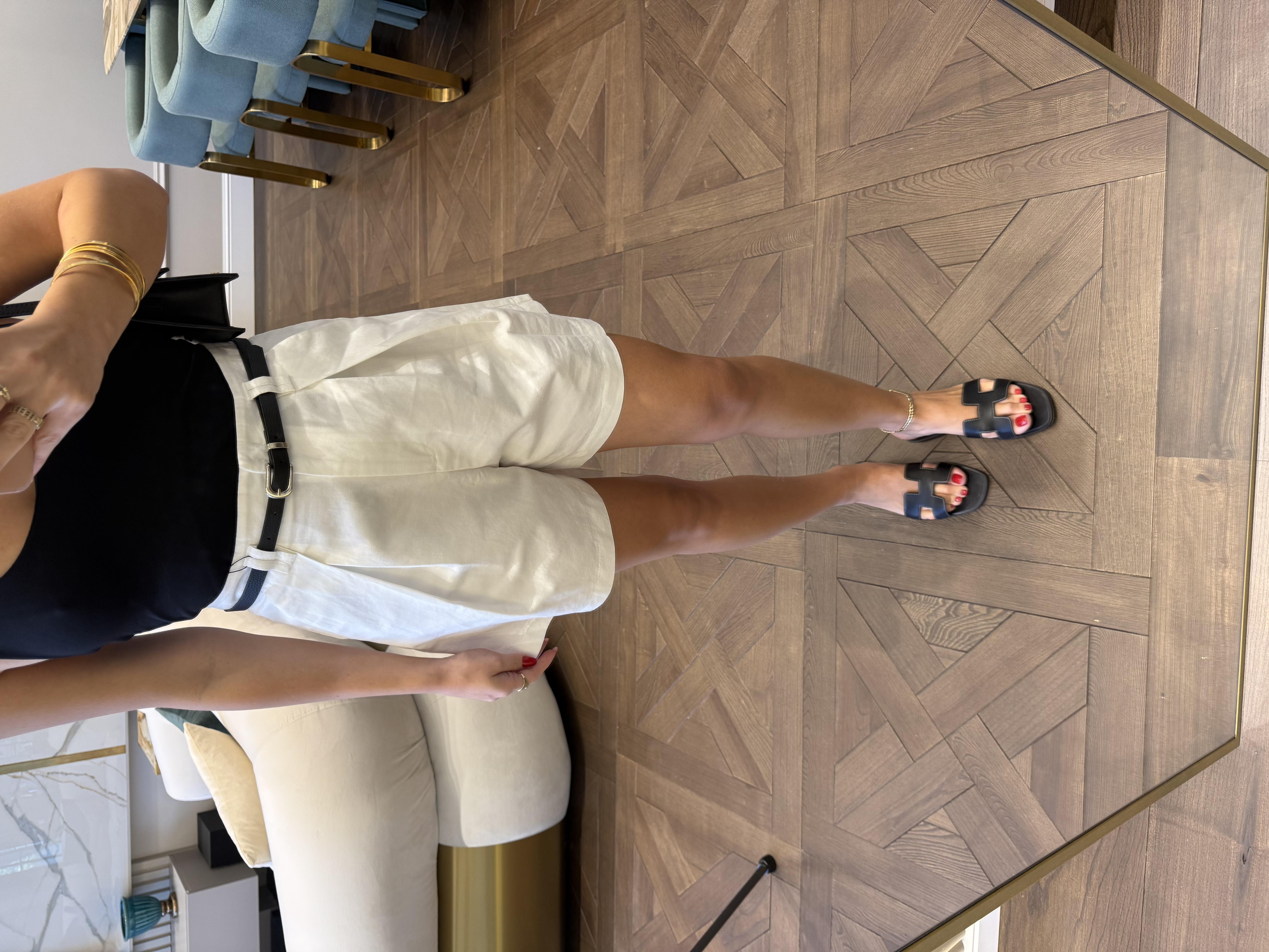 Beyaz Kemerli Pensli Bermuda-72148