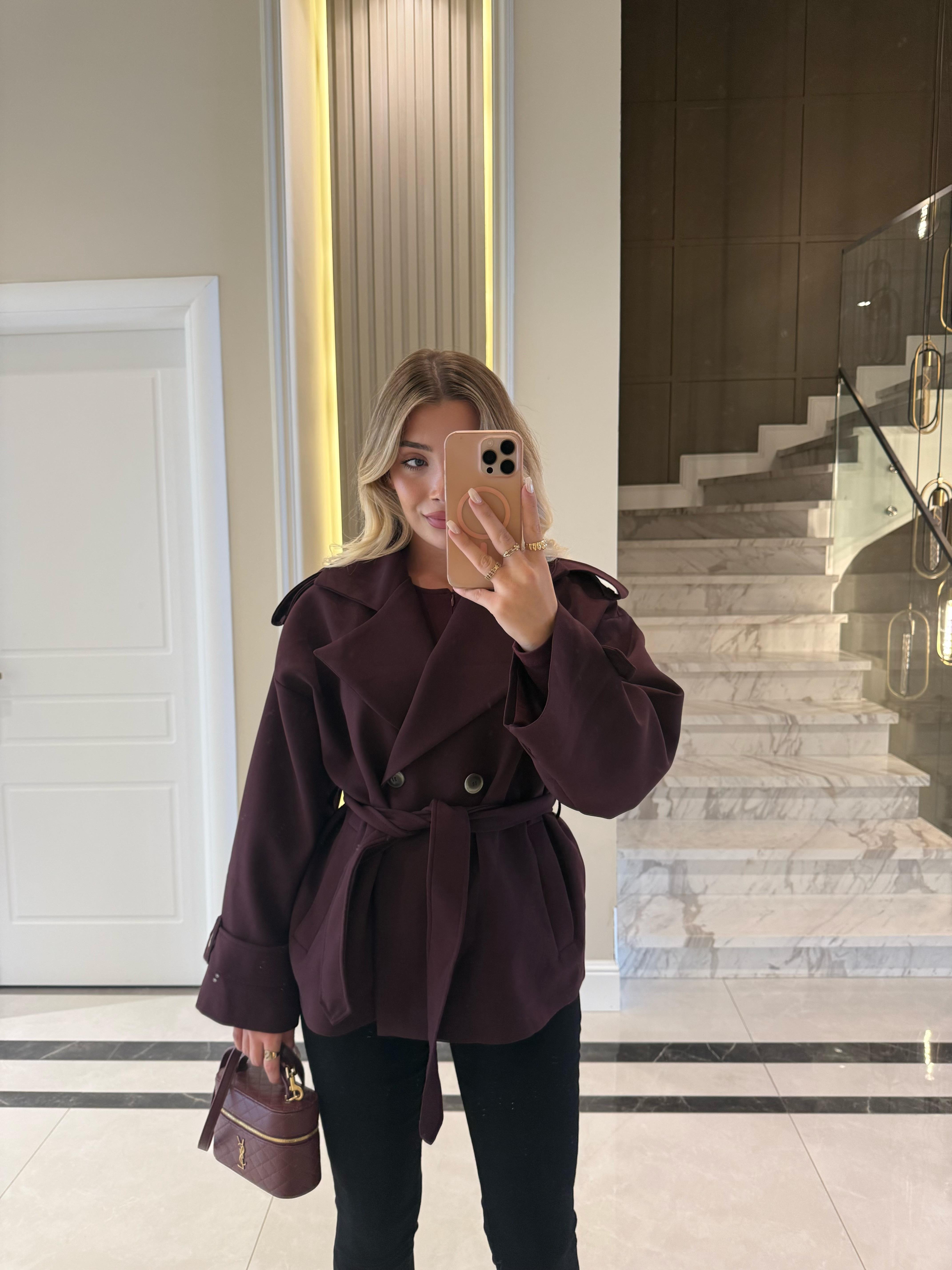 Bordo Oversize Trençkot-9592