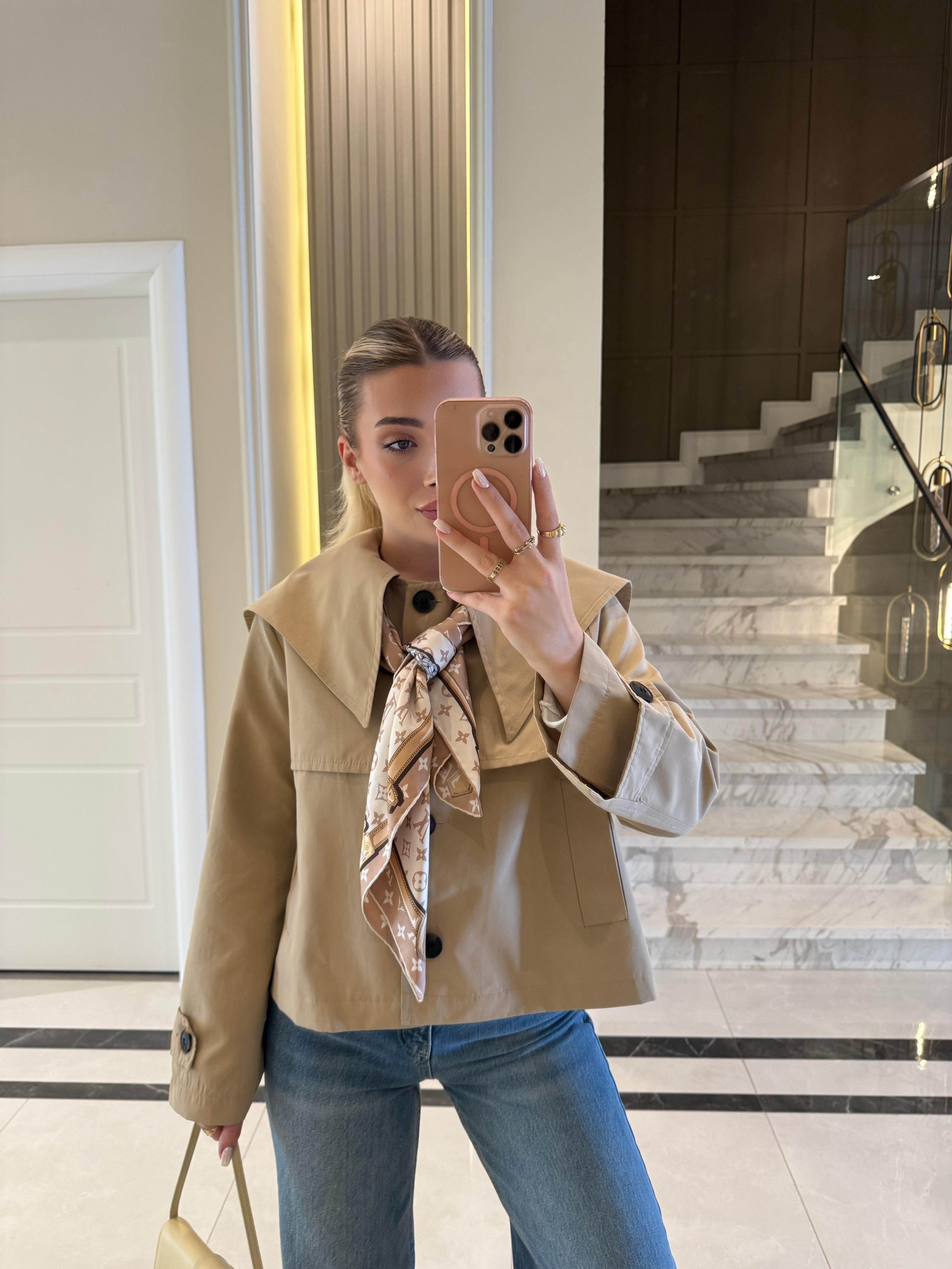 Camel Bebe Yaka Düğmeli Trençkot 