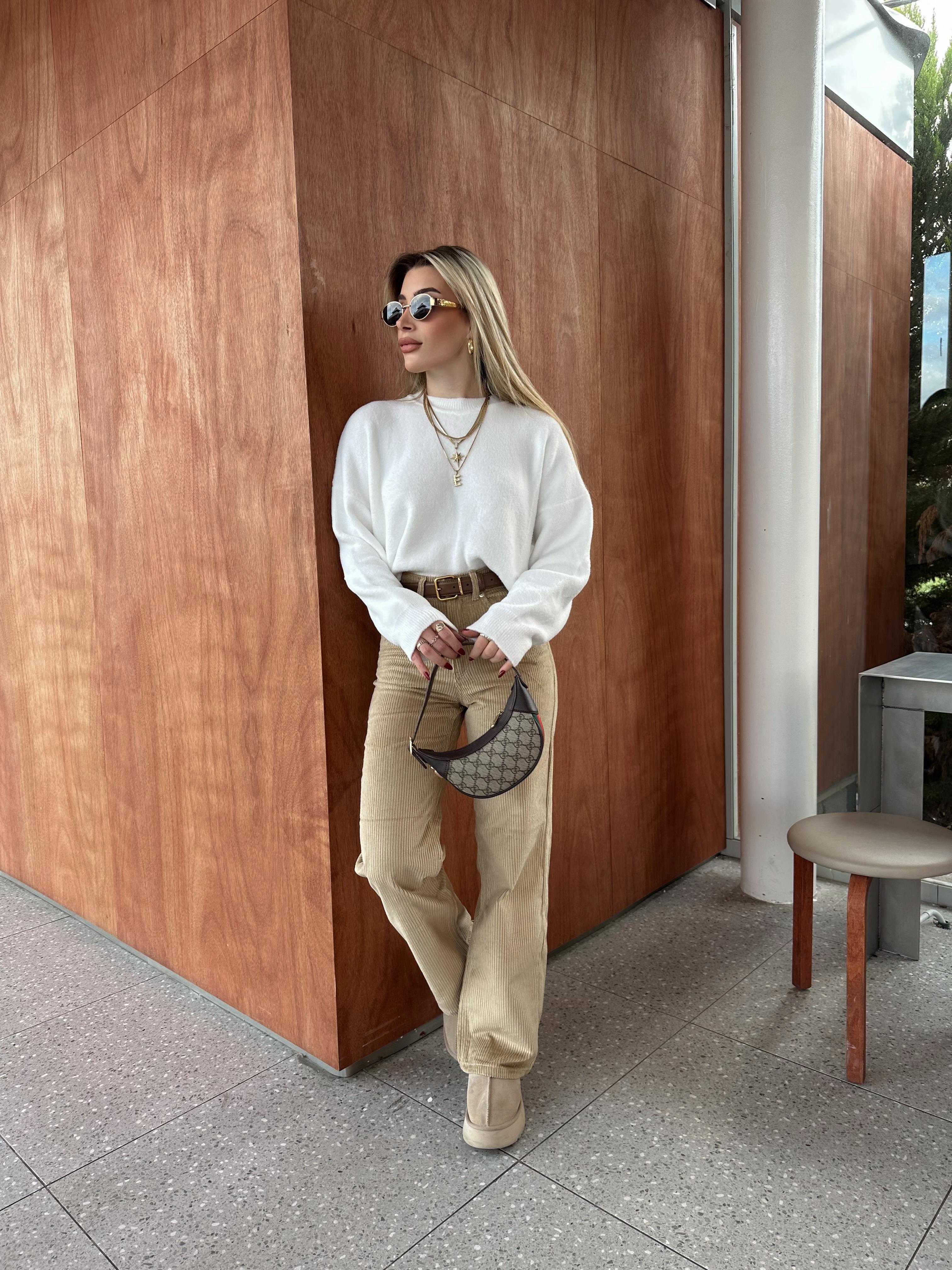 Camel Fitilli Kadife Pantolon ZR