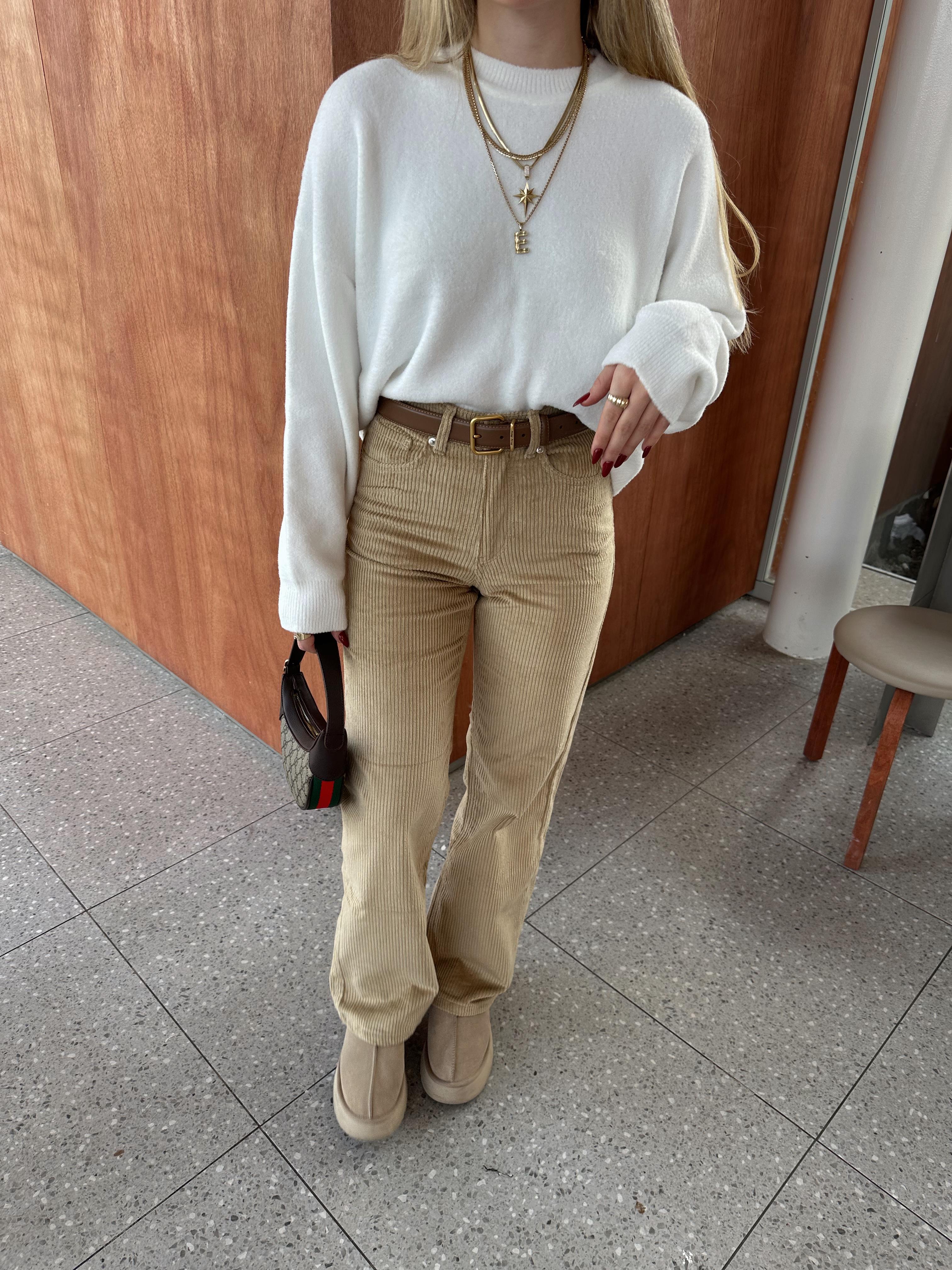 Camel Fitilli Kadife Pantolon ZR