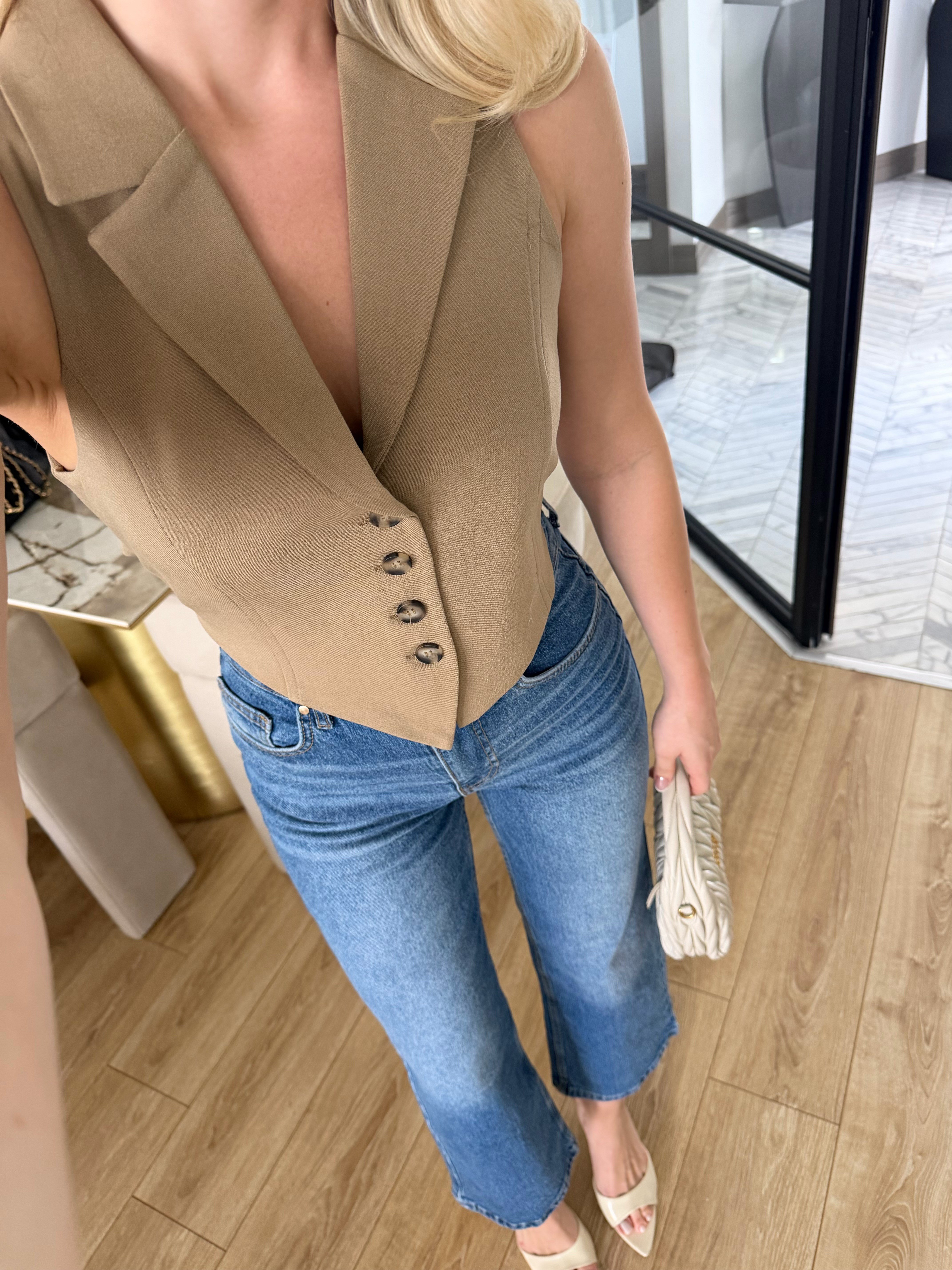 Camel Poliviskon Kumaş Yelek-8004