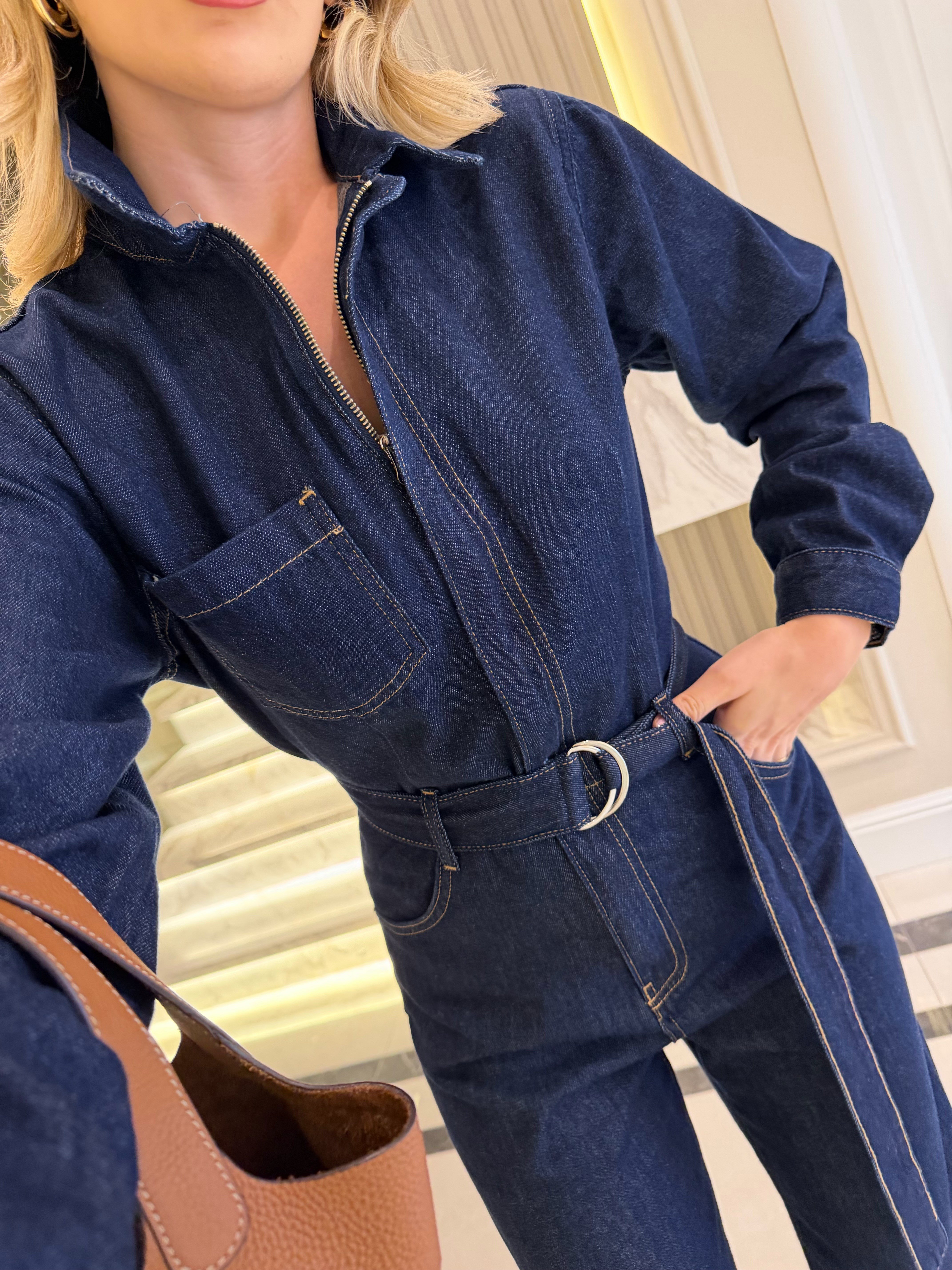 Denim Kemerli Tulum 