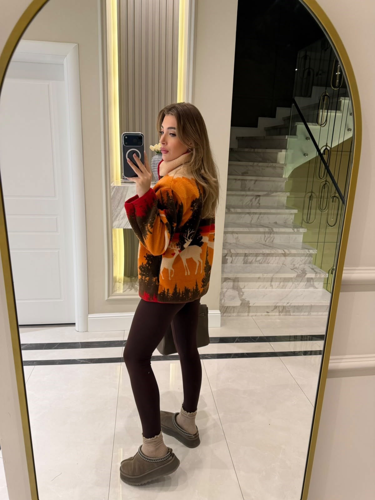 Desenli  Fermuarlı Sweatshirt 