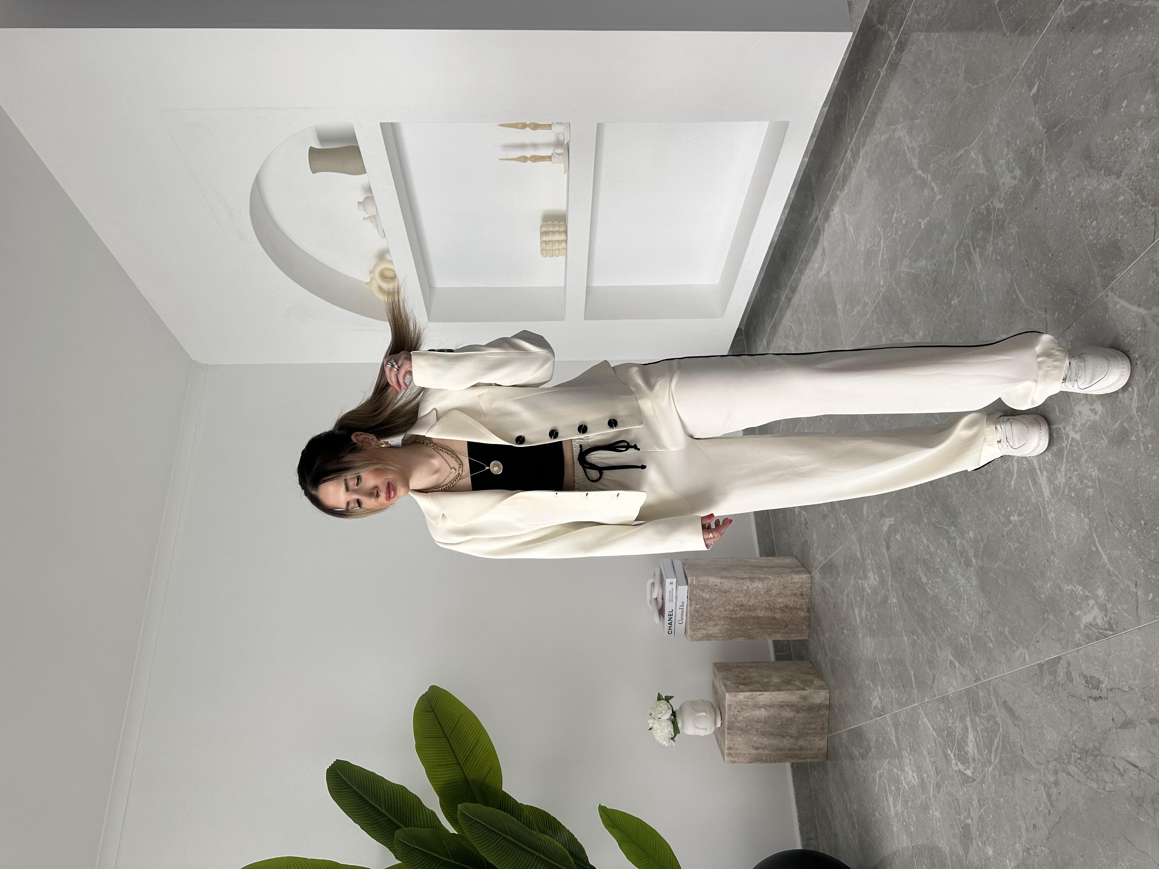 Ekru Premium Kalite Özel Seri Ceketli İkili Takım