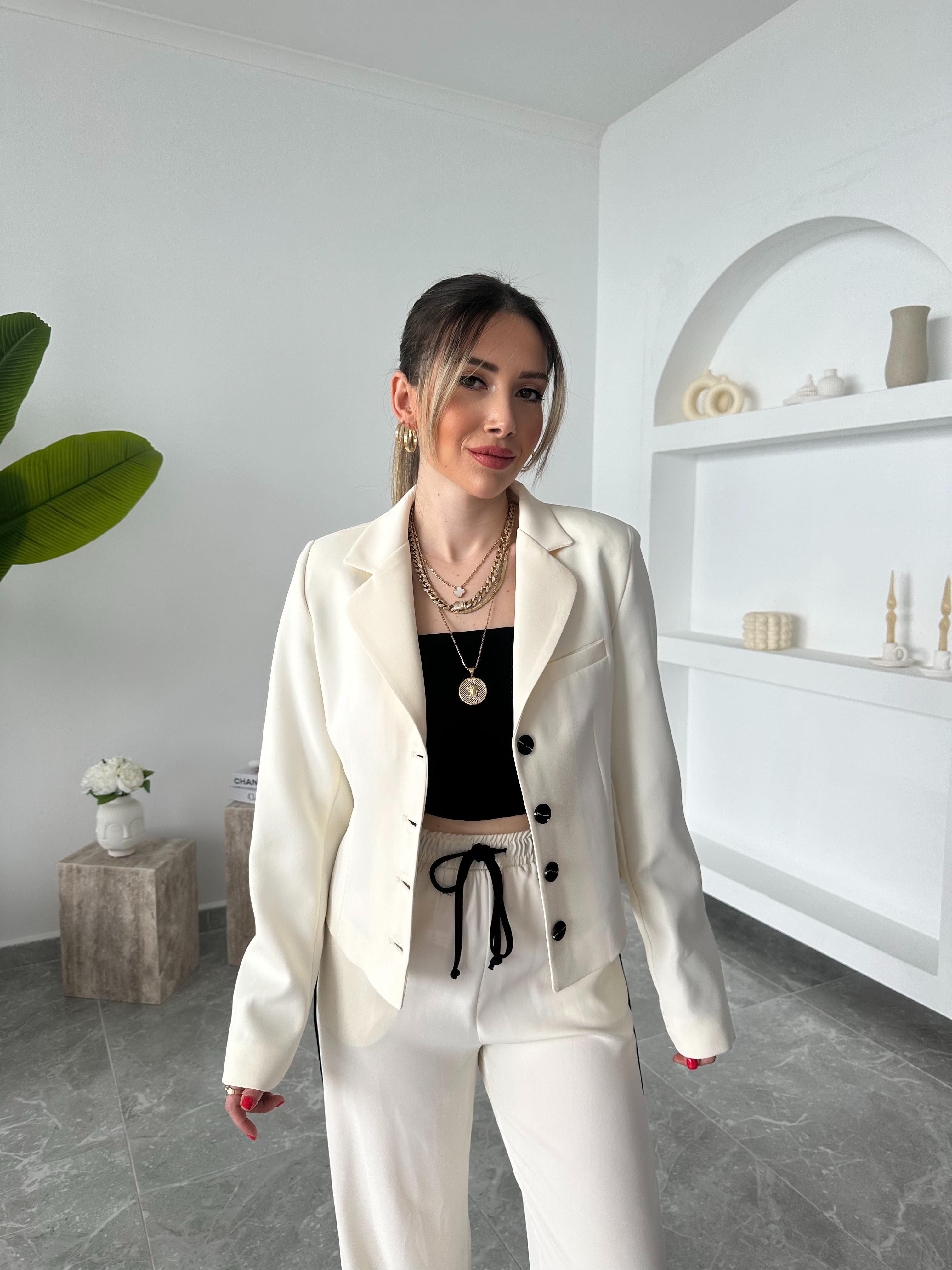Ekru Premium Kalite Özel Seri Ceketli İkili Takım