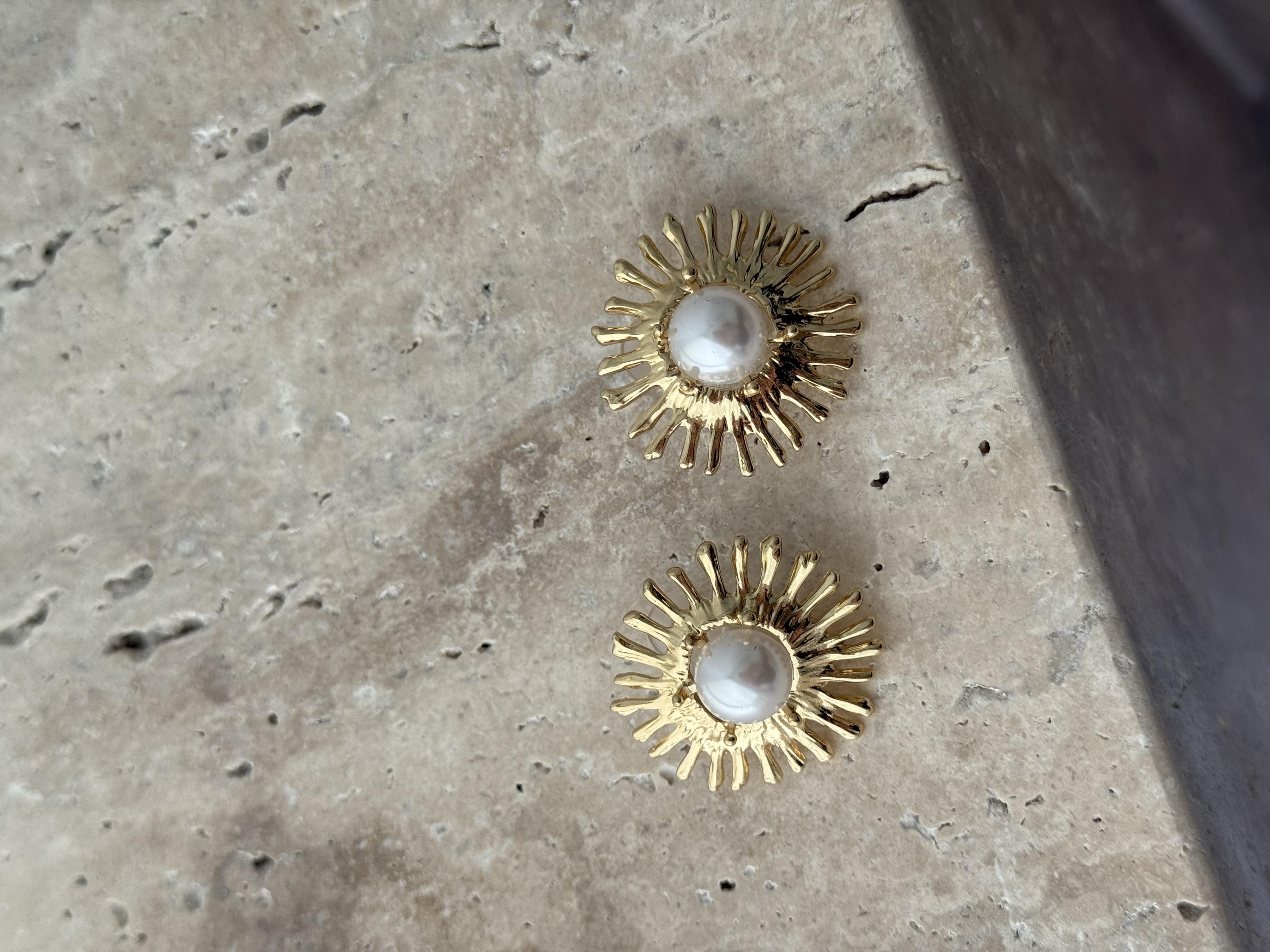 İncili Shine Çelik Küpe