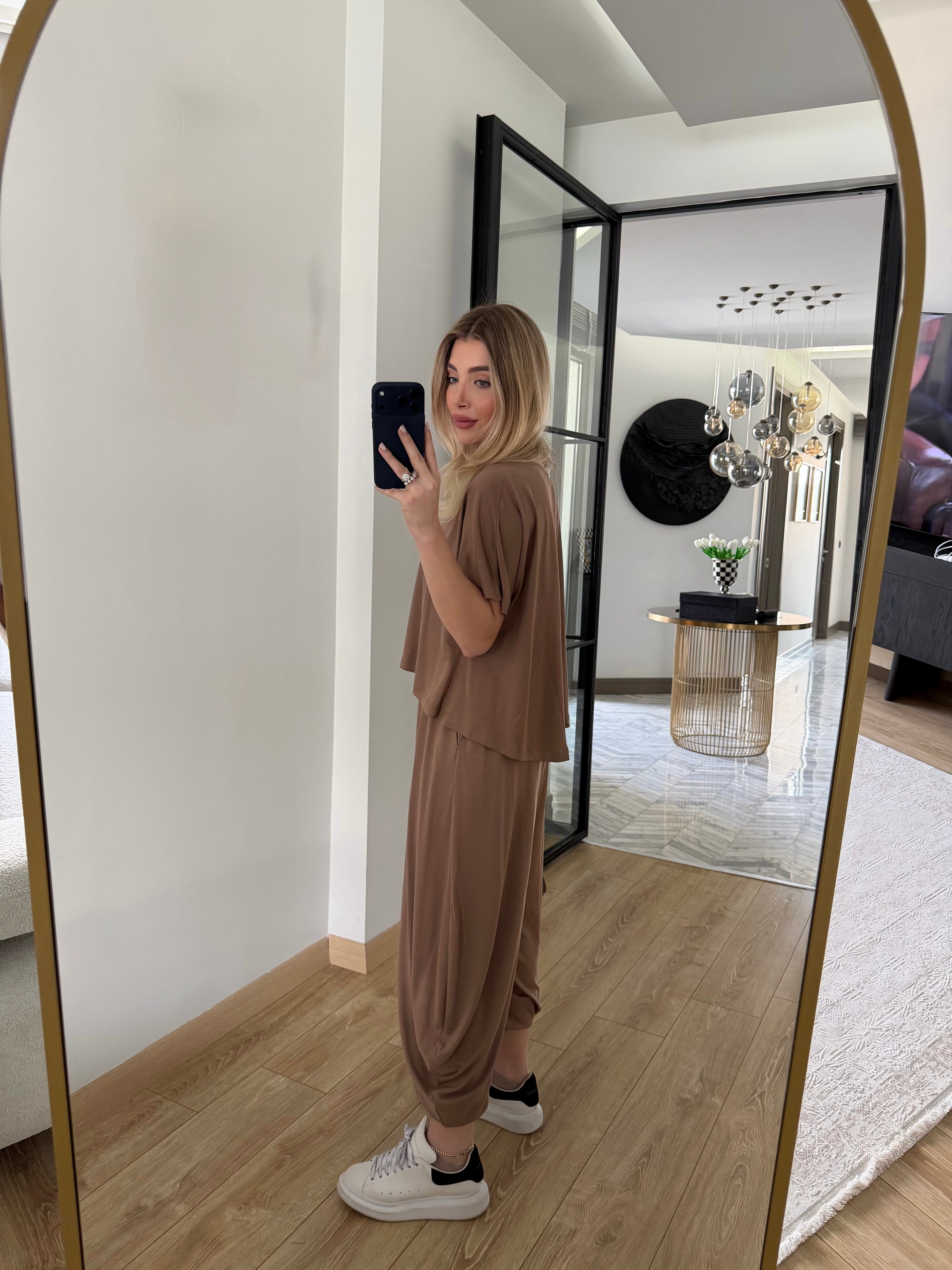 Kahve Tişört Pantolon İkili Takım-51149