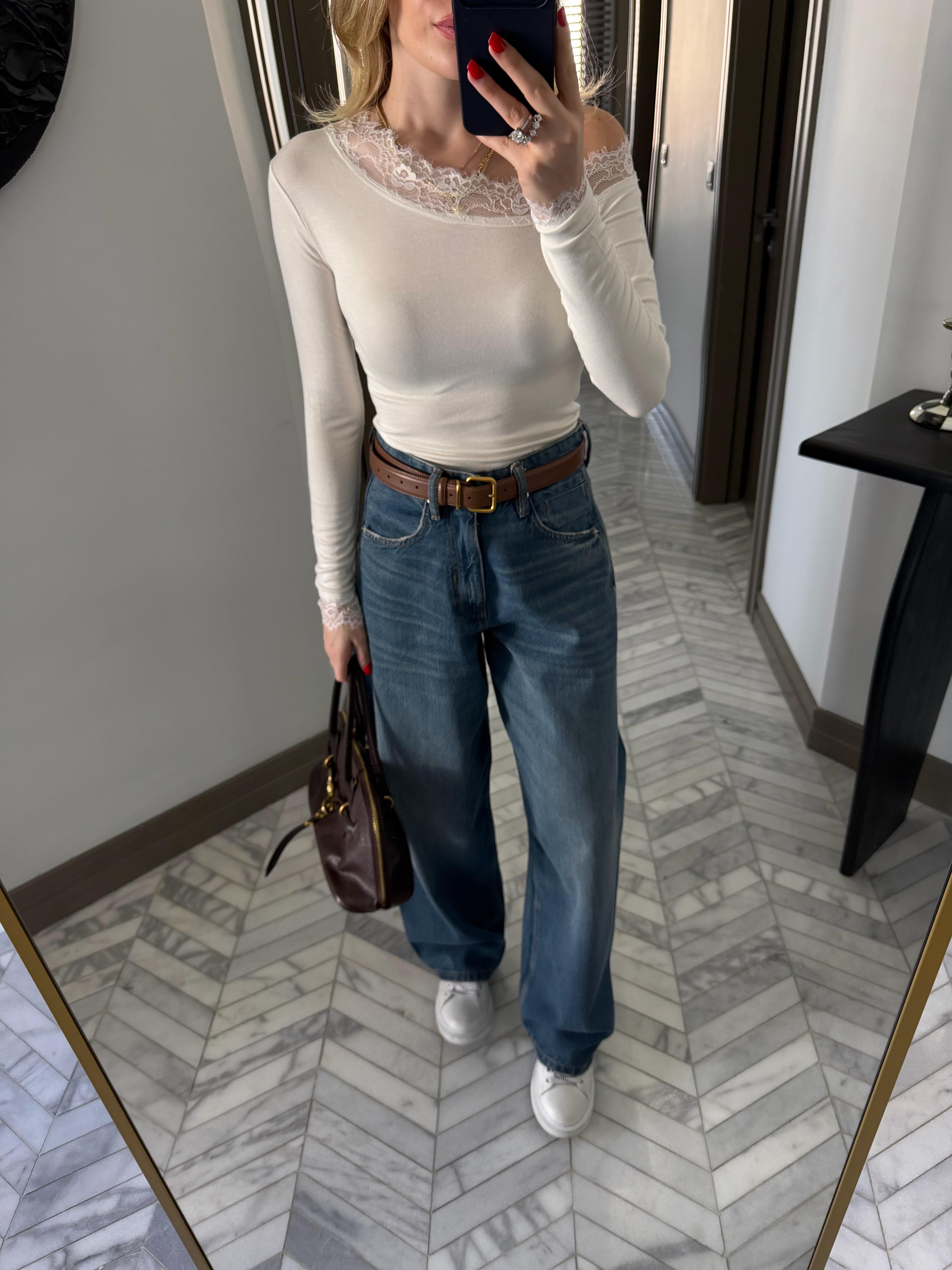 Koyu İndigo Baggy Jean 