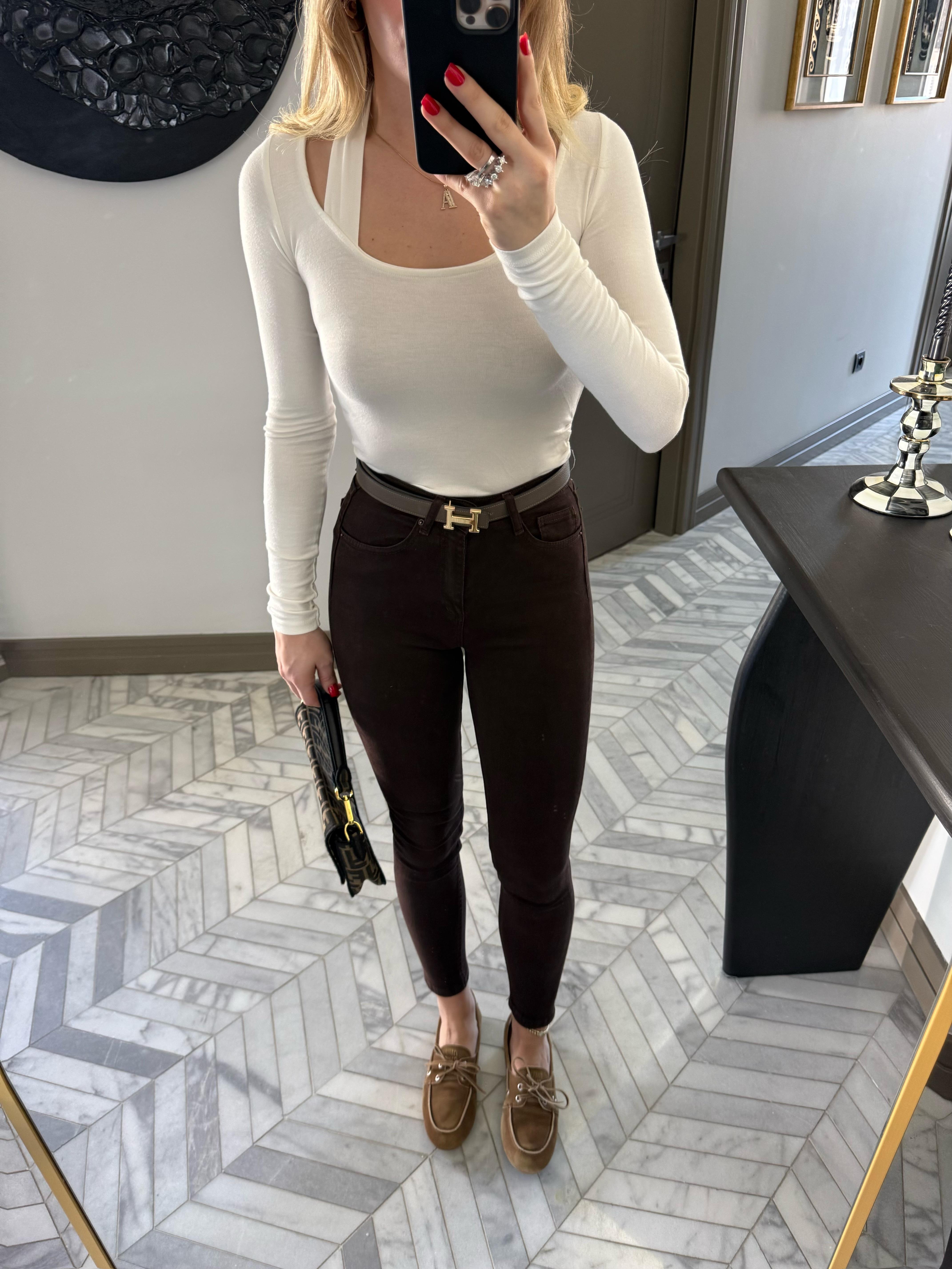 Koyu Kahve Skinny Jean 