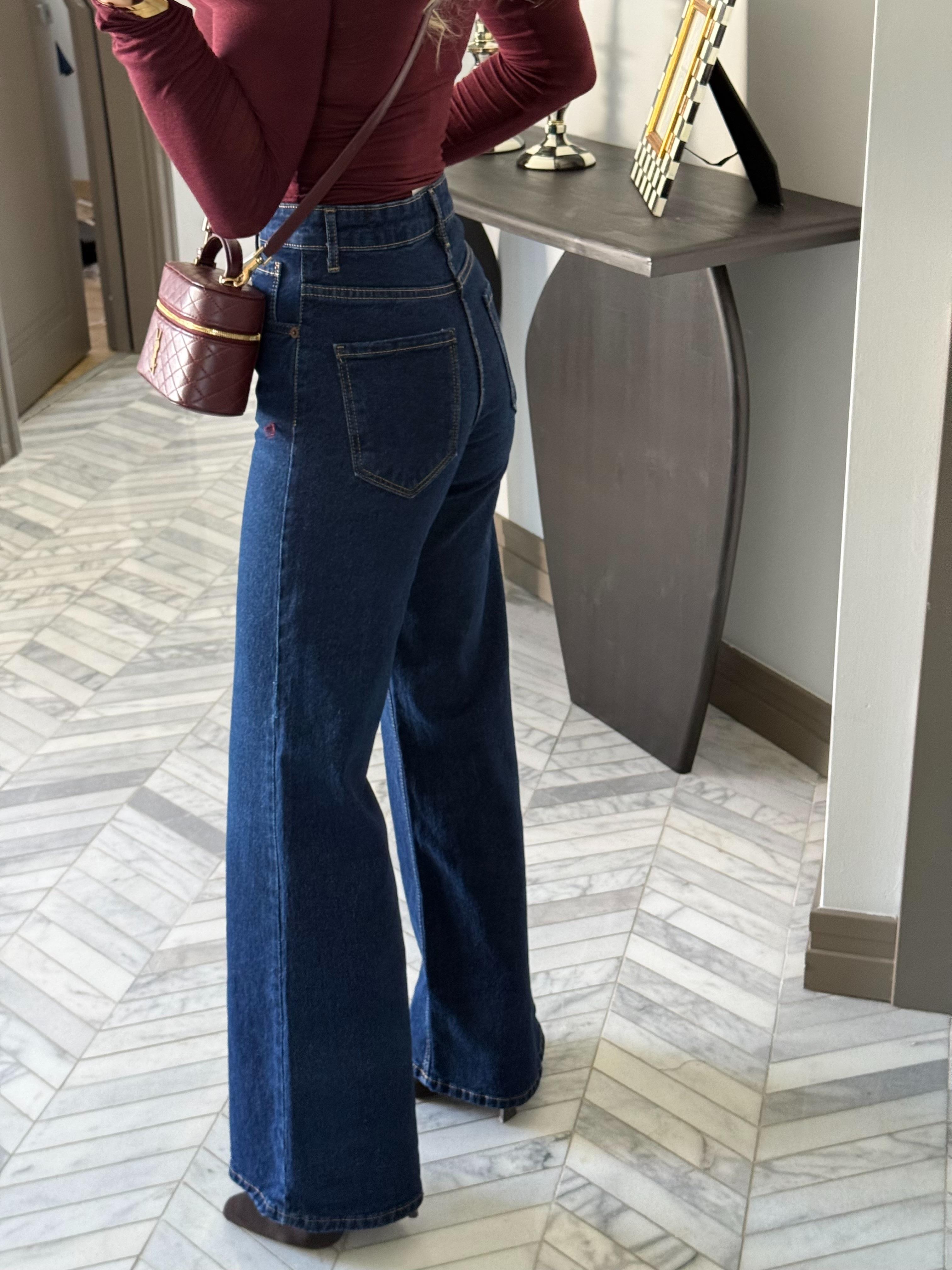 Koyu Mavi Orjinal Marka Palazzo Jean