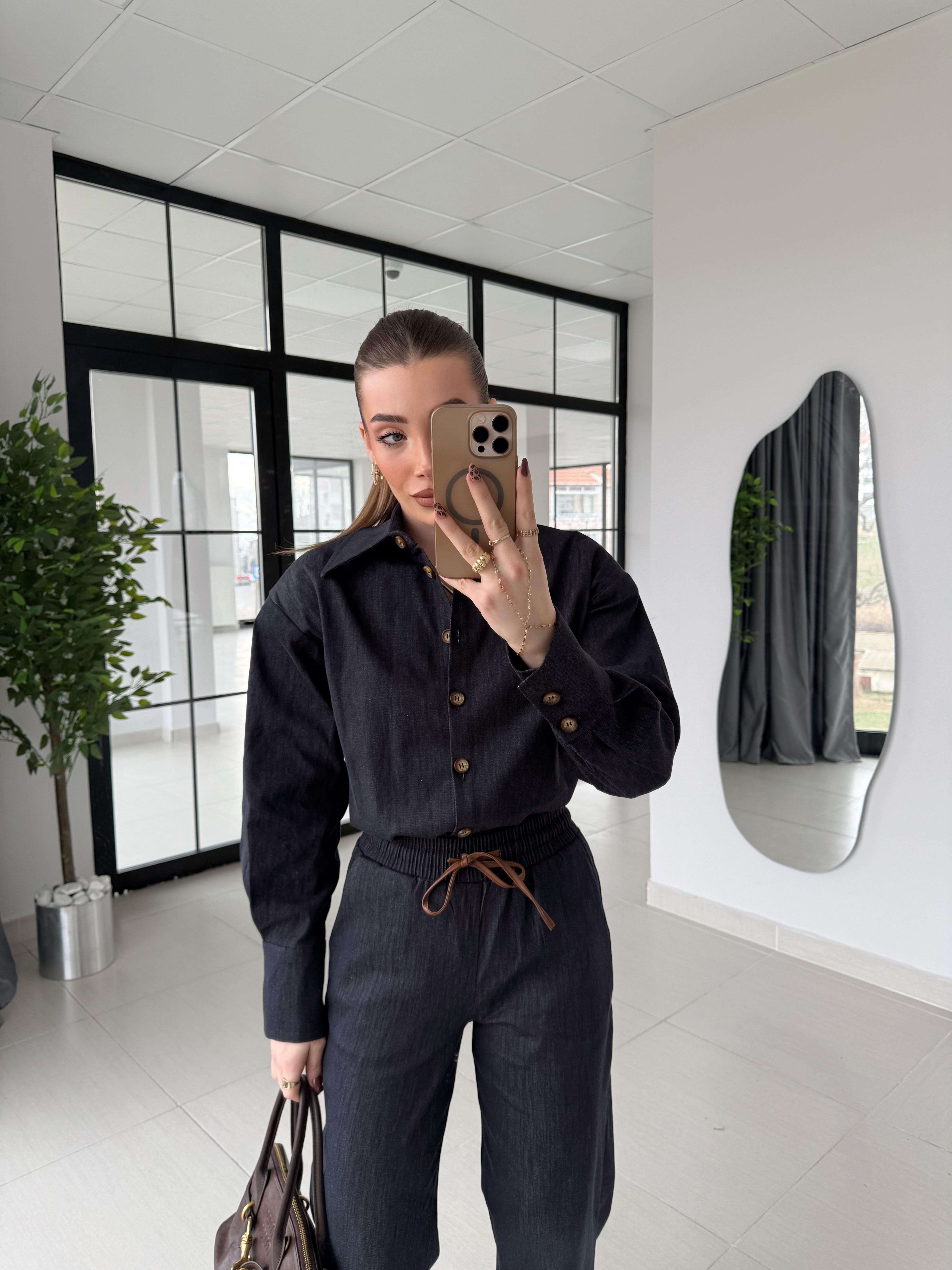 Lacivert Bonn Gömlek-Pantolon Denim Takım
