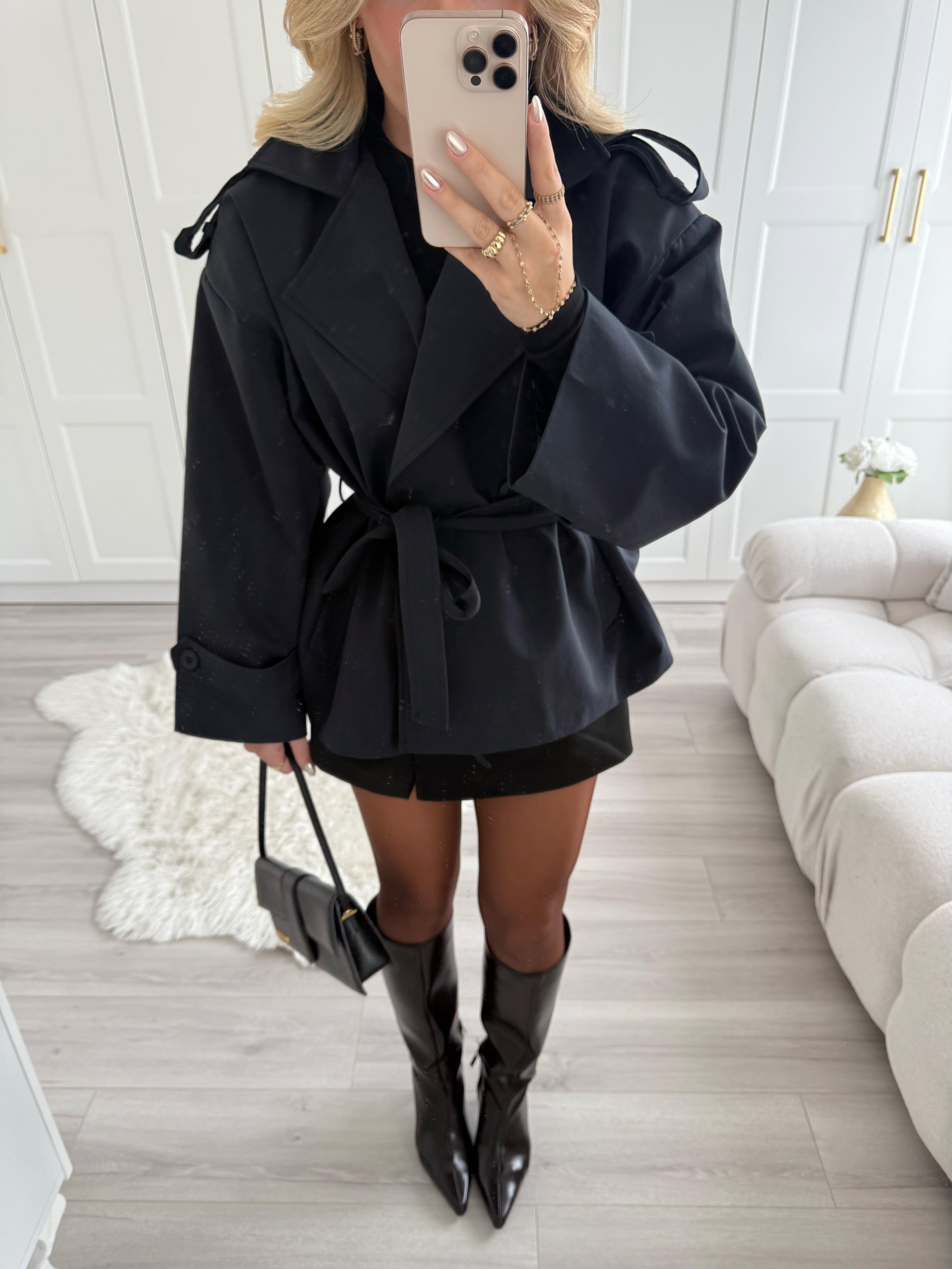 Lacivert Kısa Trenç -9609