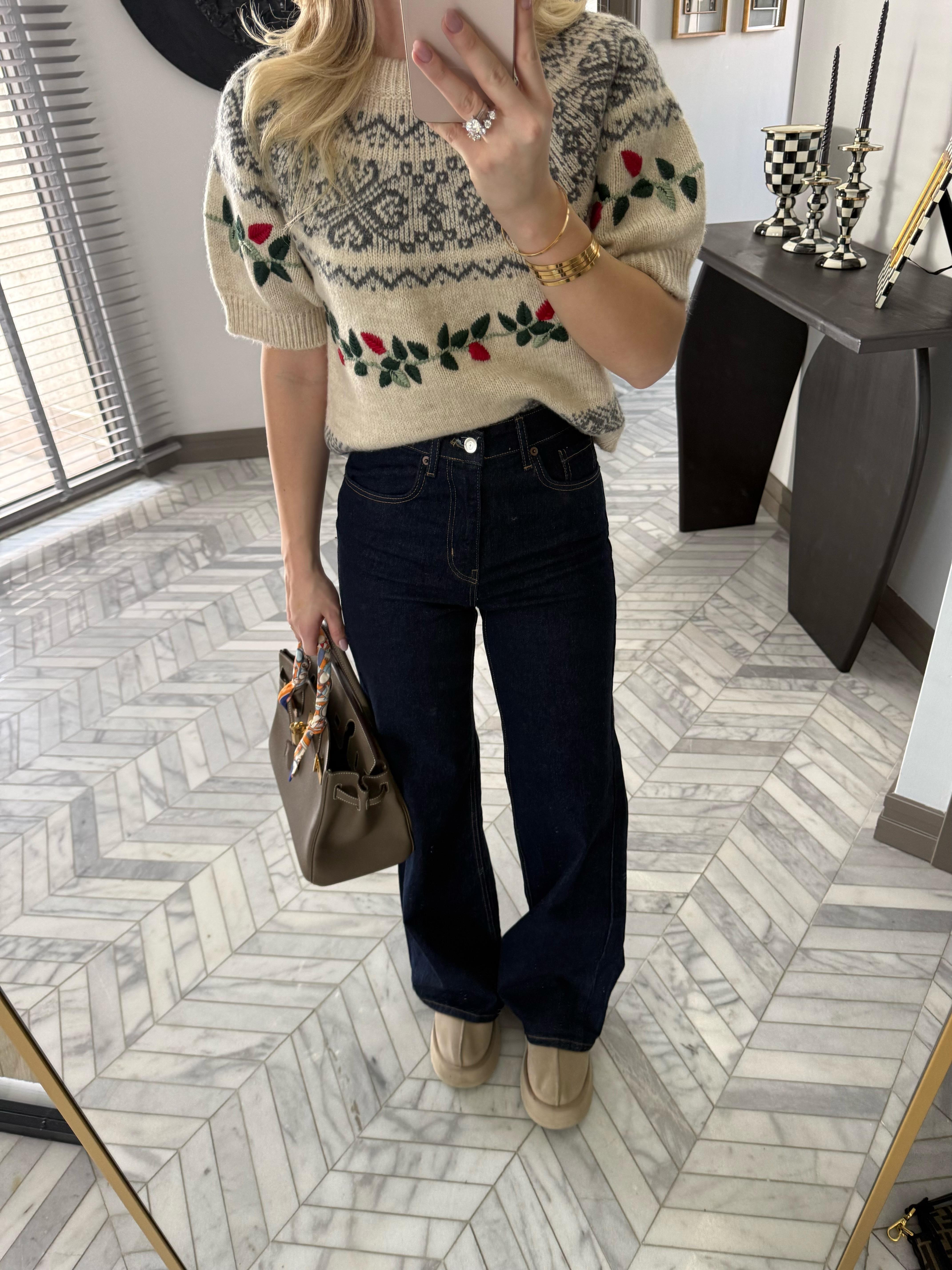 Lacivert Orjinal Marka Wide Leg Jean