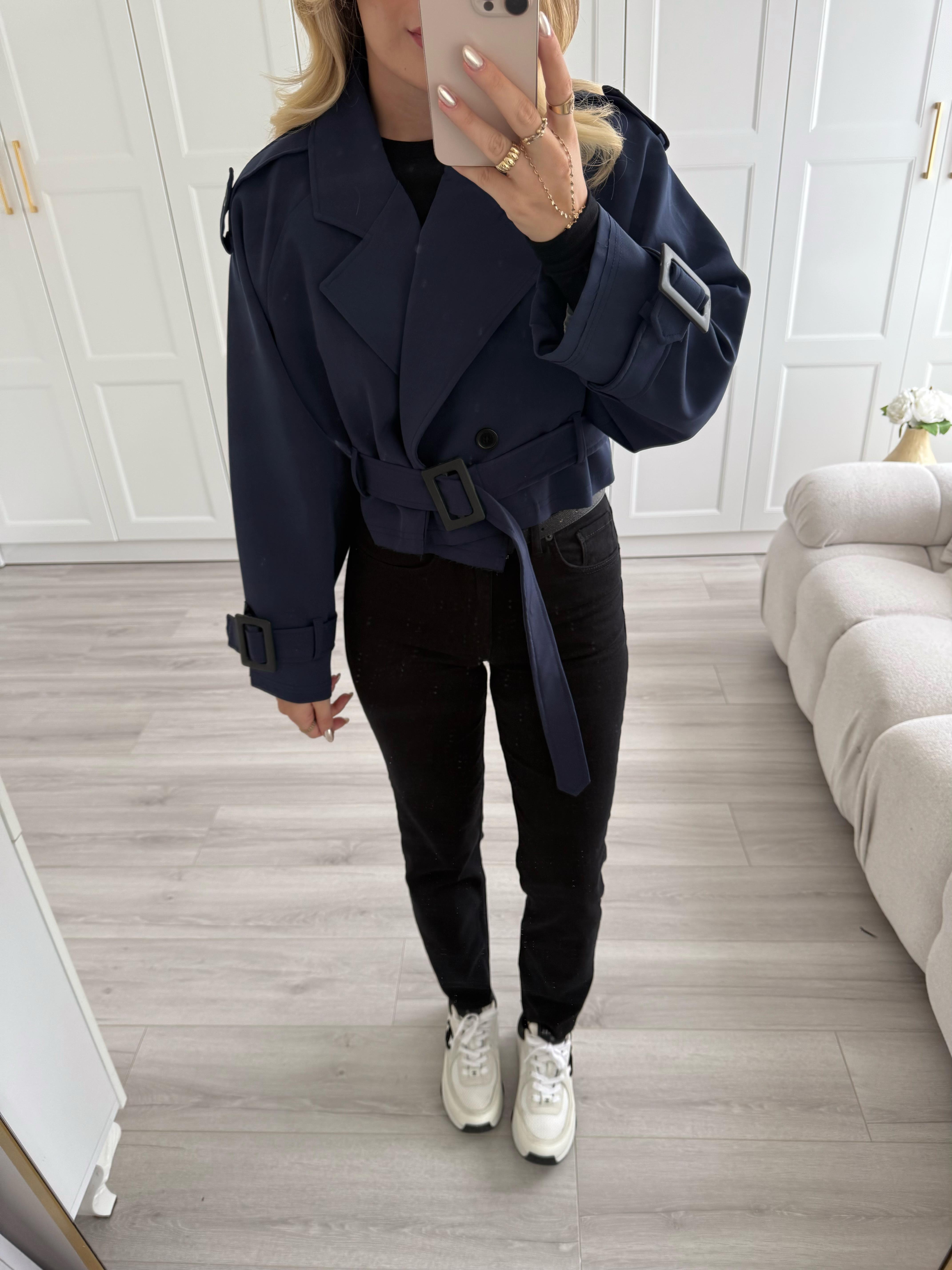 Lacivert Reglan Kısa Ceket-9306