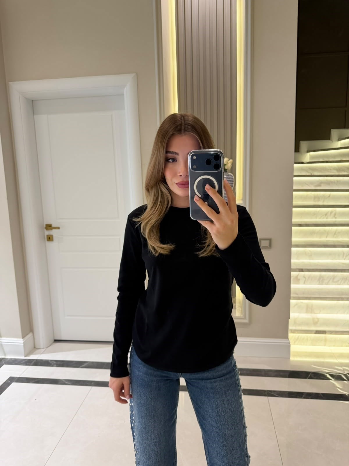 MS Siyah Uzun Kollu Tshirt