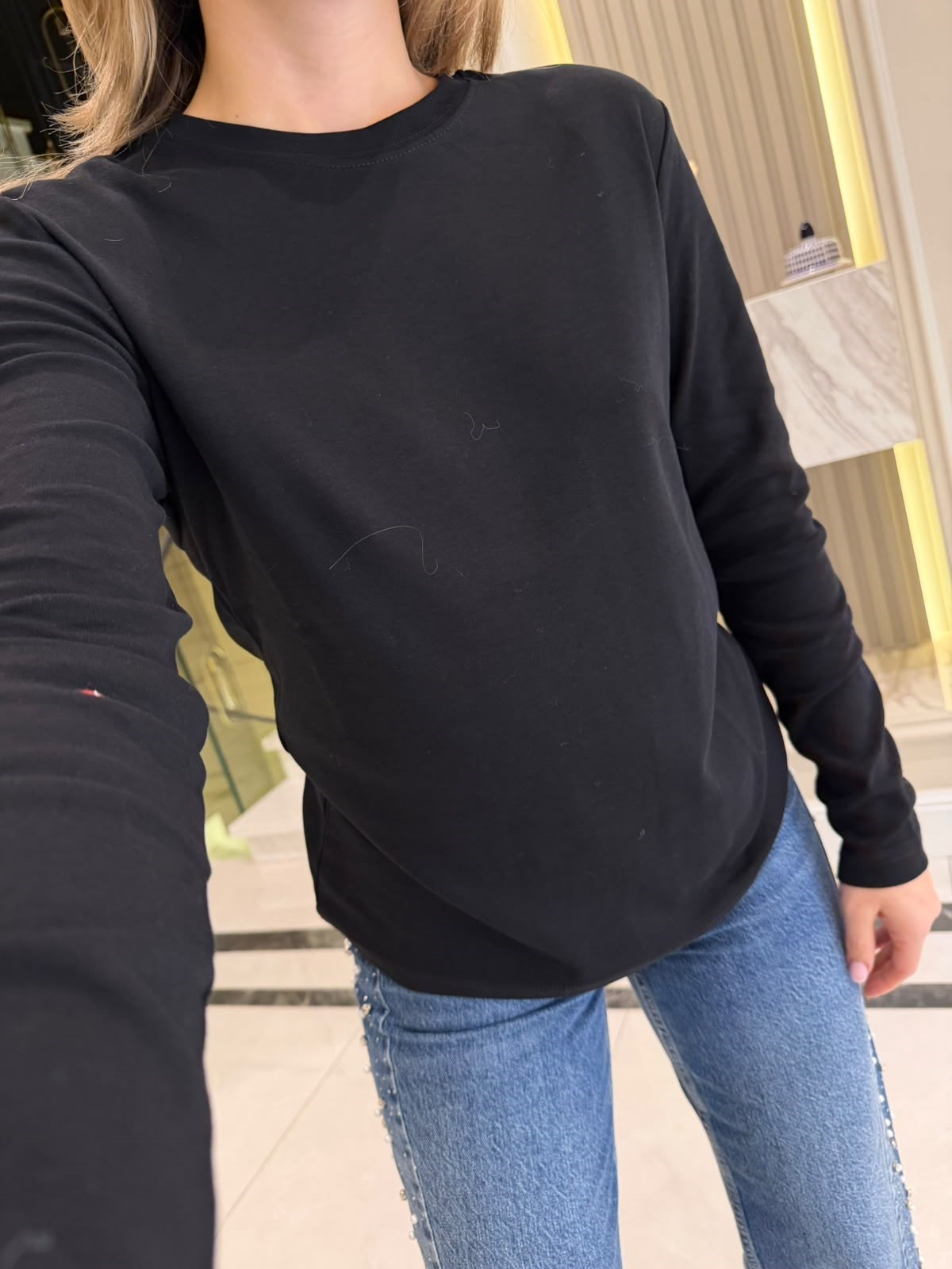 MS Siyah Uzun Kollu Tshirt