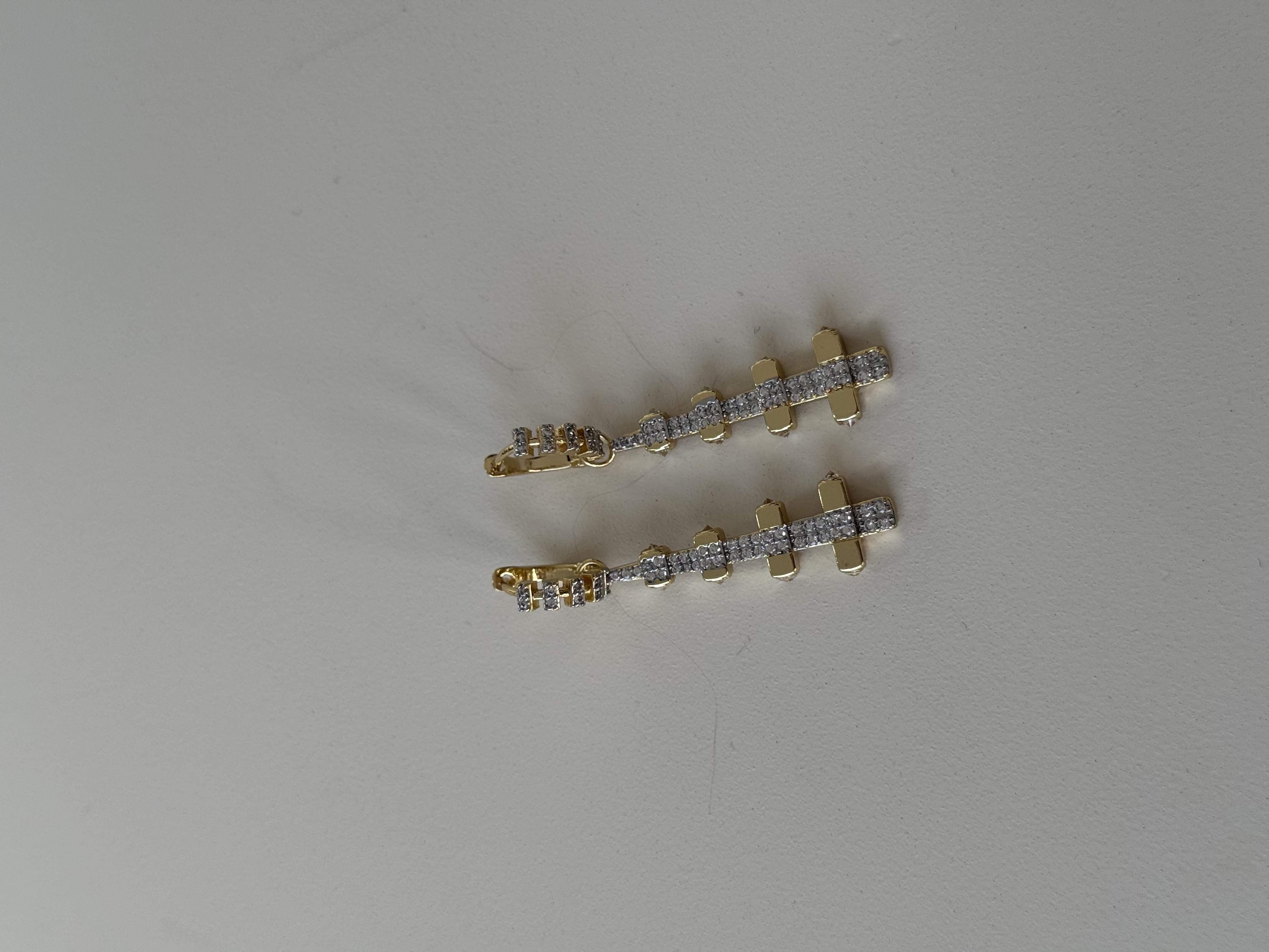 Pearly Gold Yansımalı Küpe