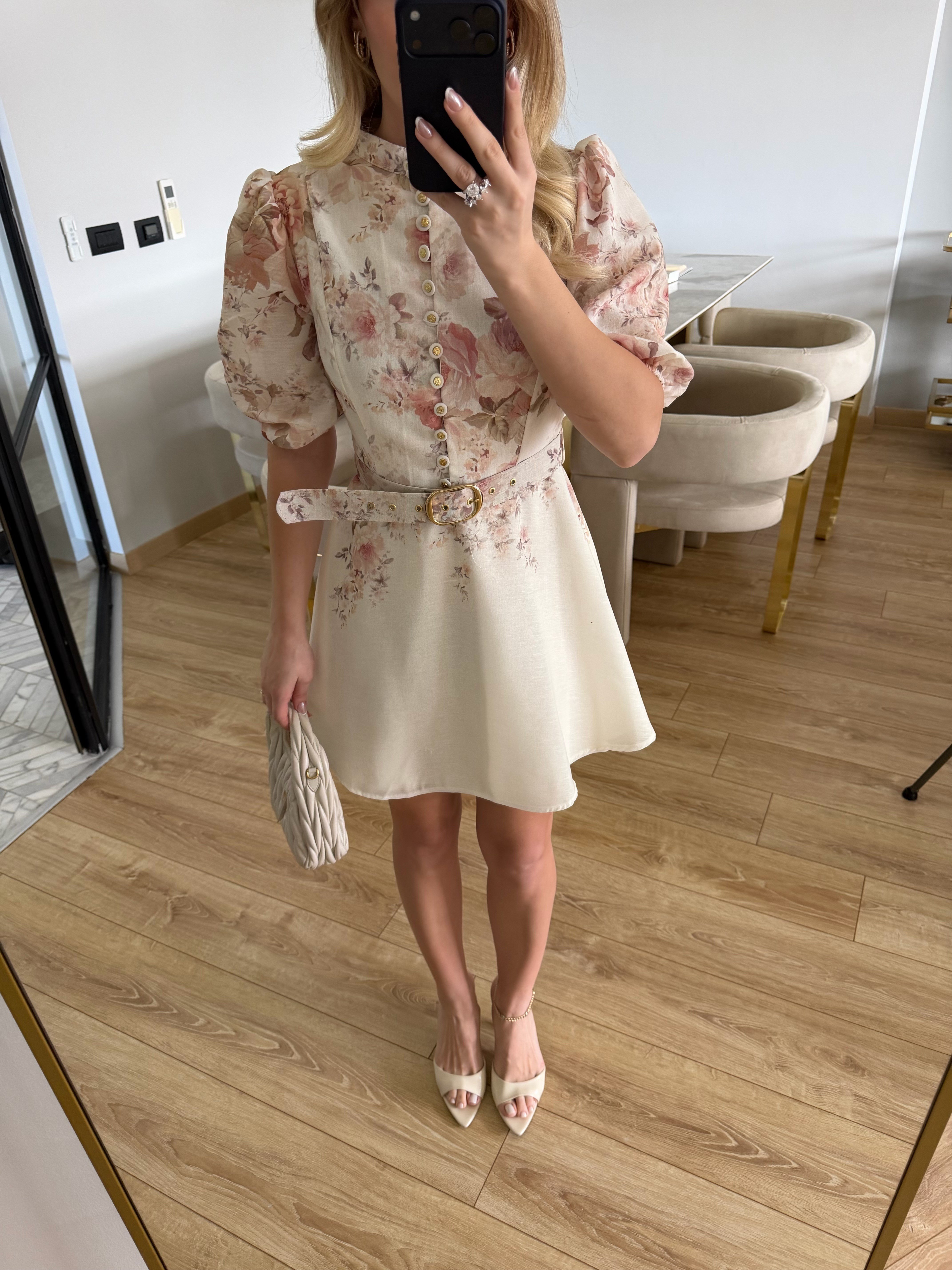 Pembe Çiçekli Marka Model Lesslie Elbise 
