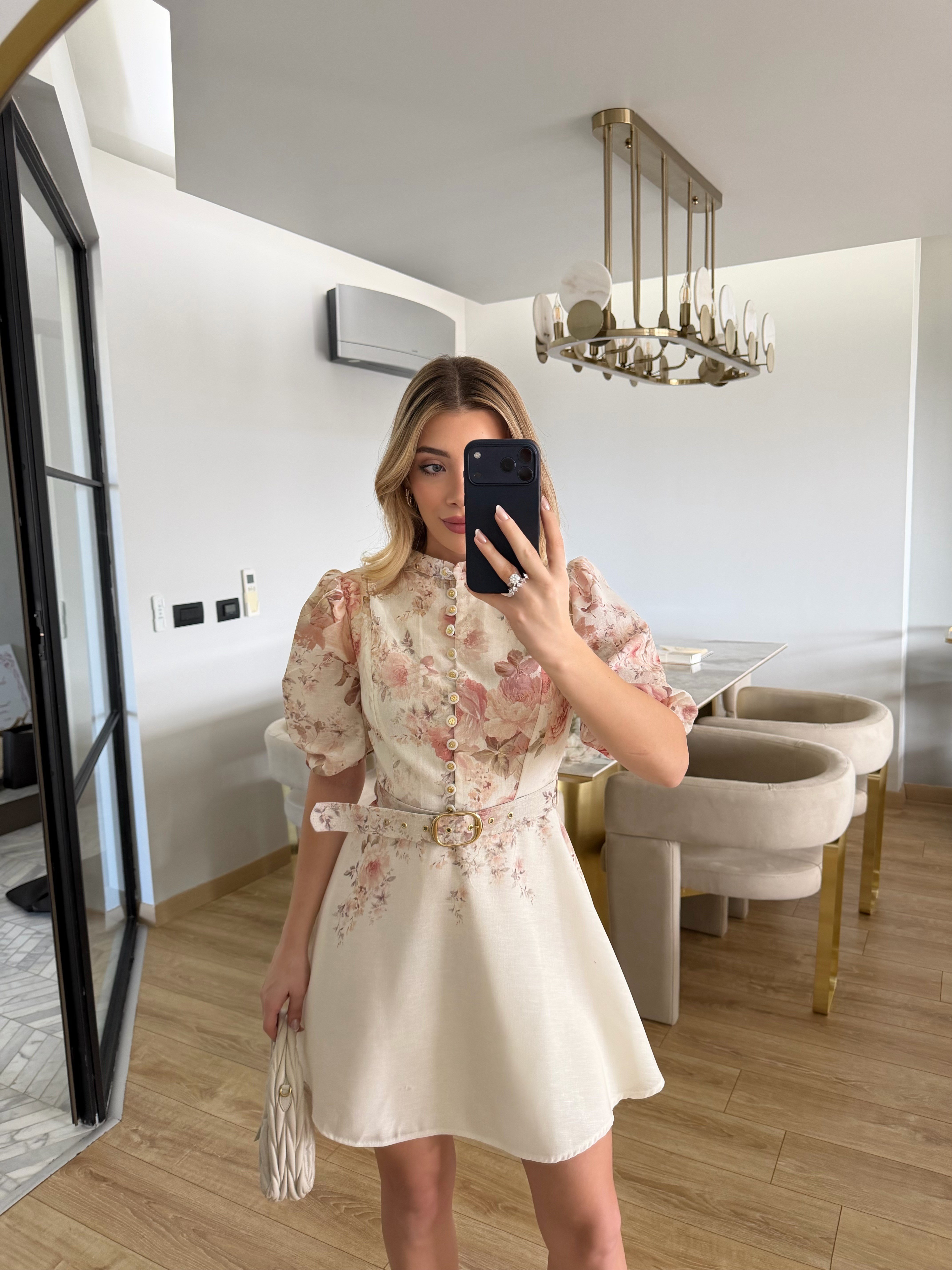 Pembe Çiçekli Marka Model Lesslie Elbise 