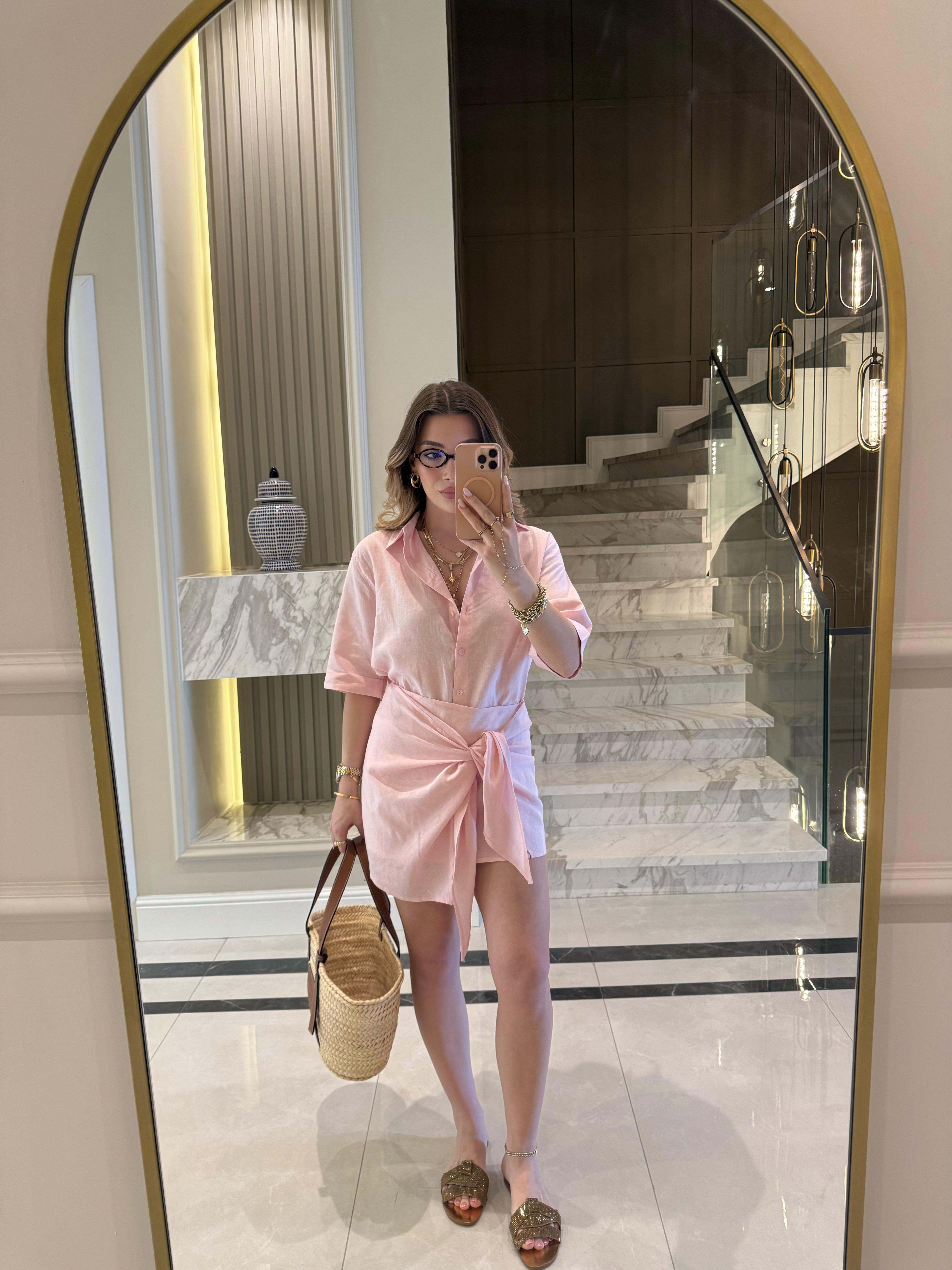 Pembe Eteği Bağlamalı İkili Takım