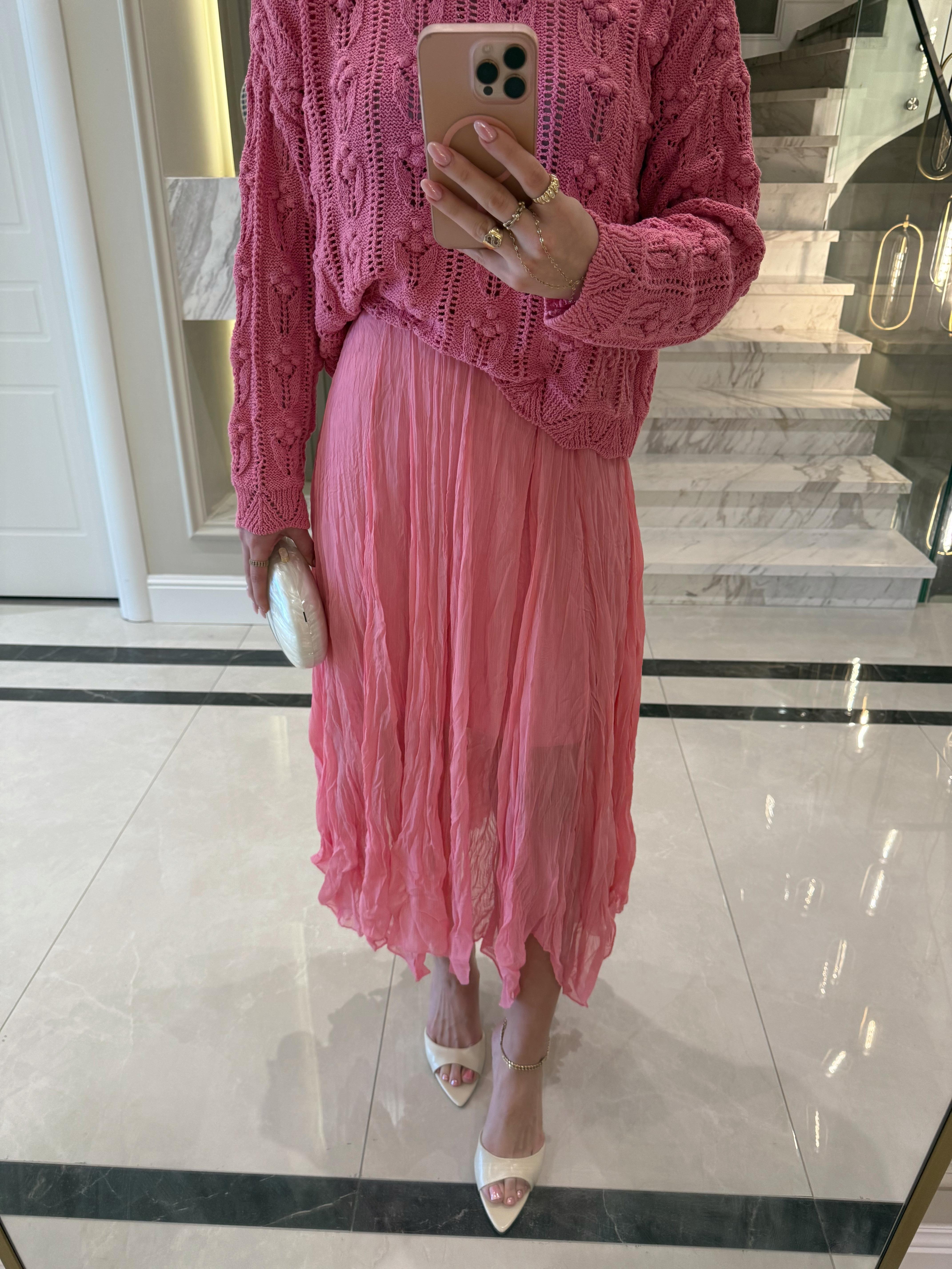 Pembe Kraşlı Etek QS -251048