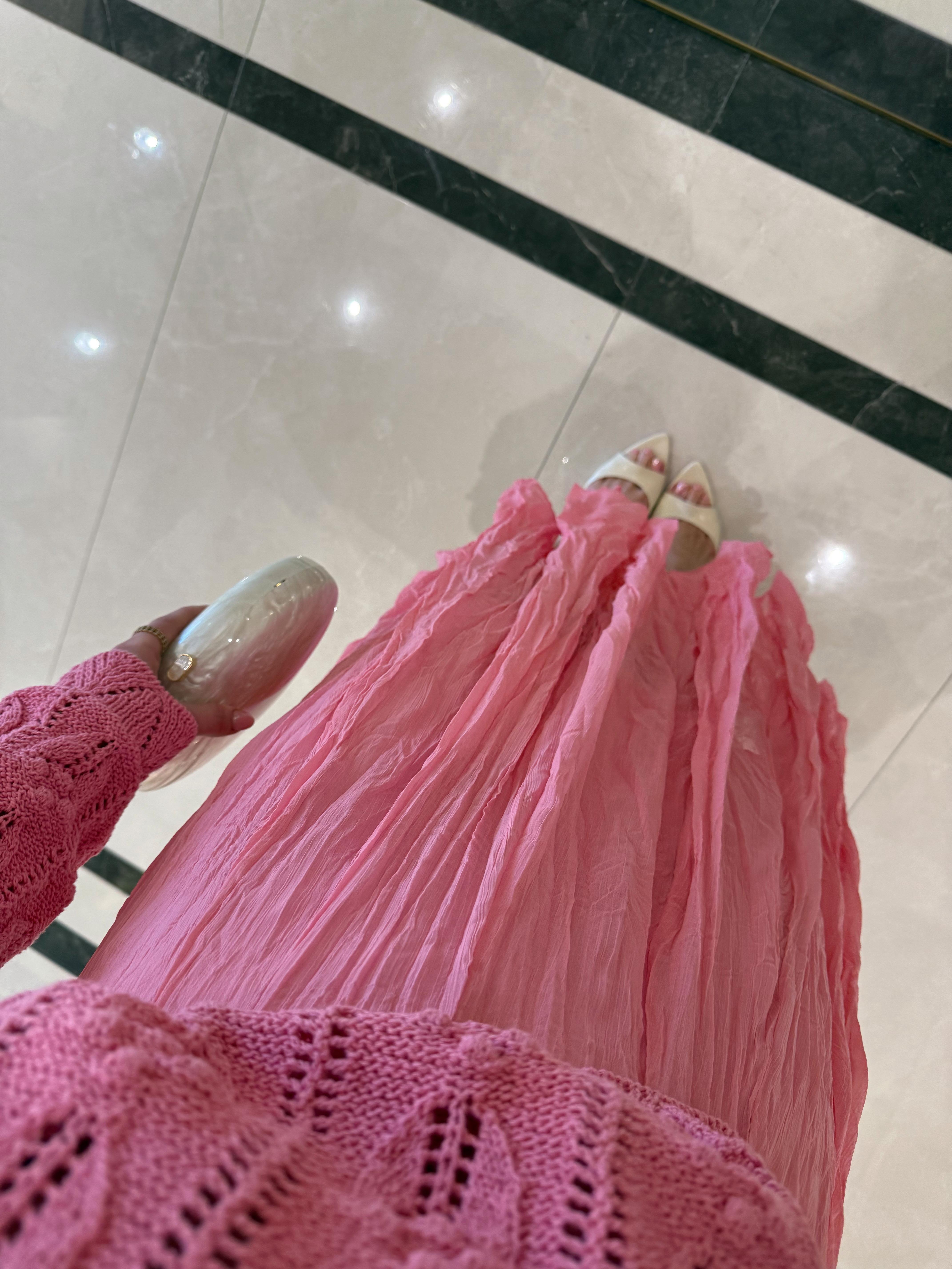 Pembe Kraşlı Etek QS -251048