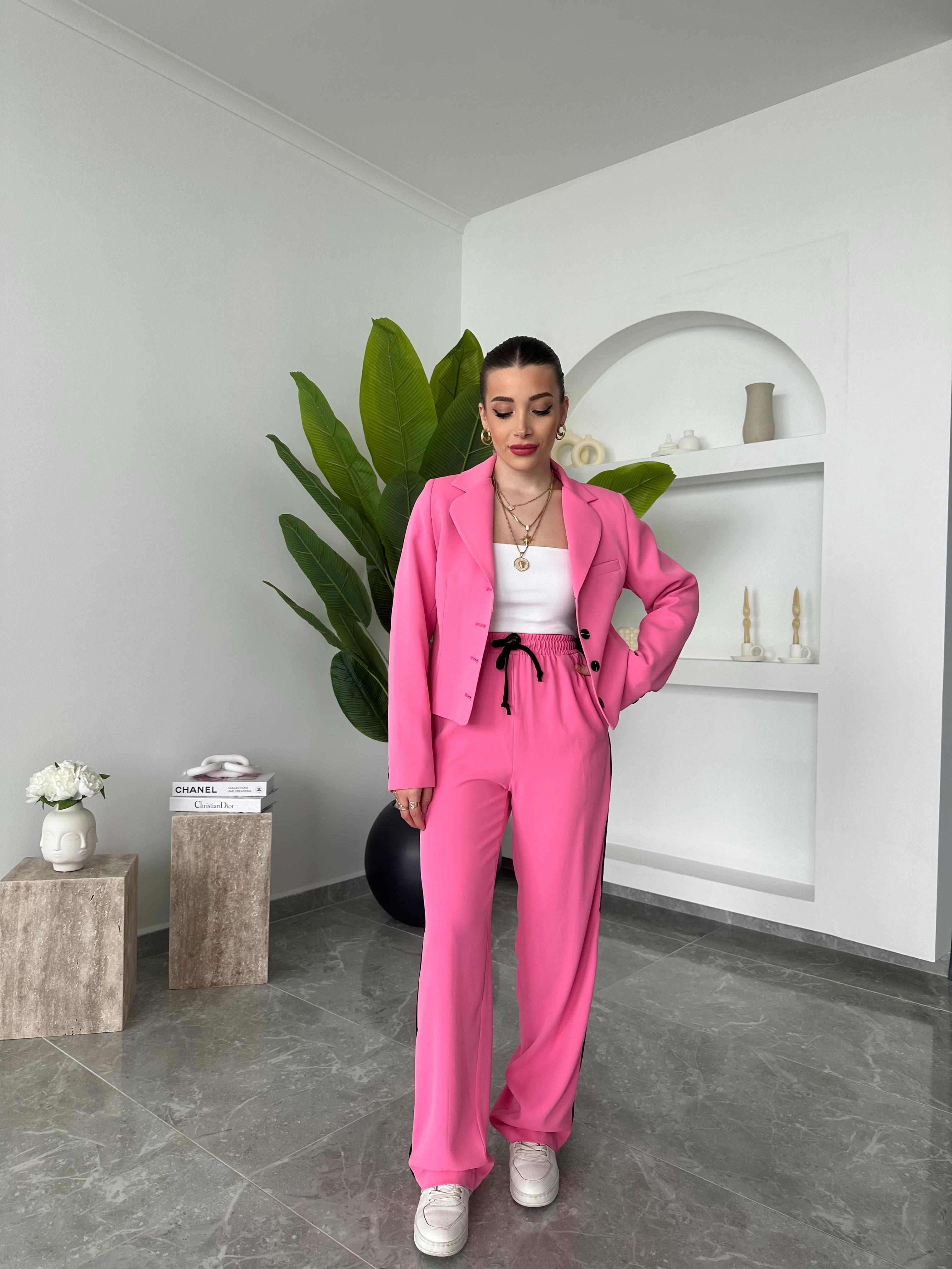 Pembe Premium Kalite Özel Seri Ceketli İkili Takım