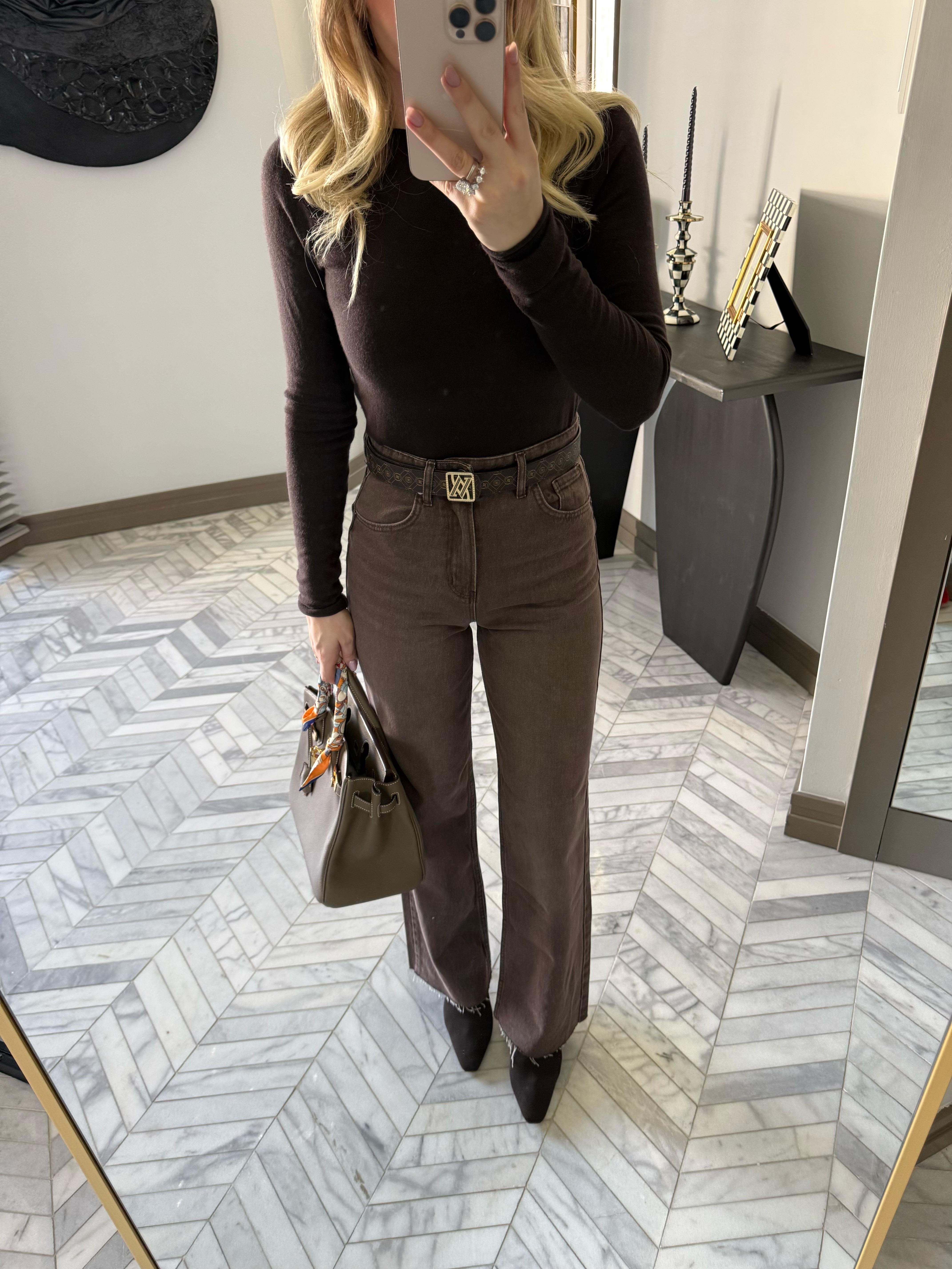 Retro Kahve Straight ZR Jean