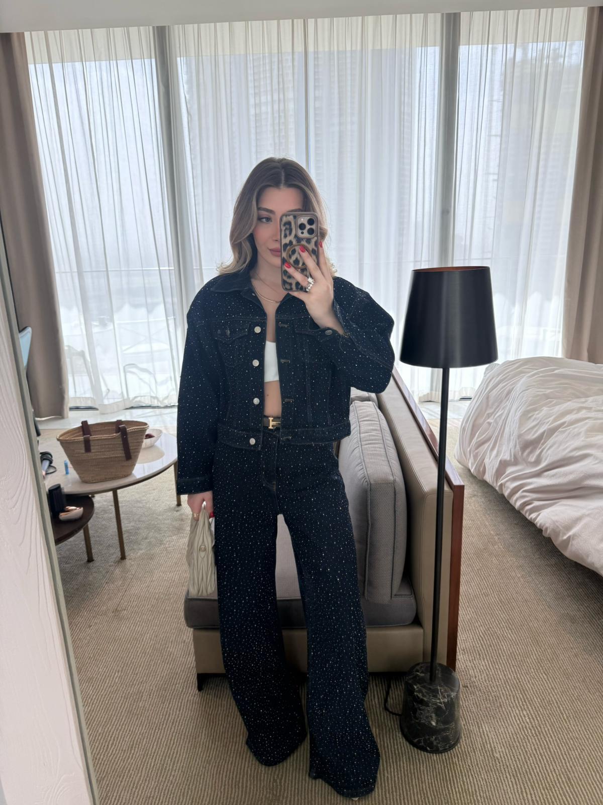 Romis Denim Full Taşlı İkili Takım- Lacivert 