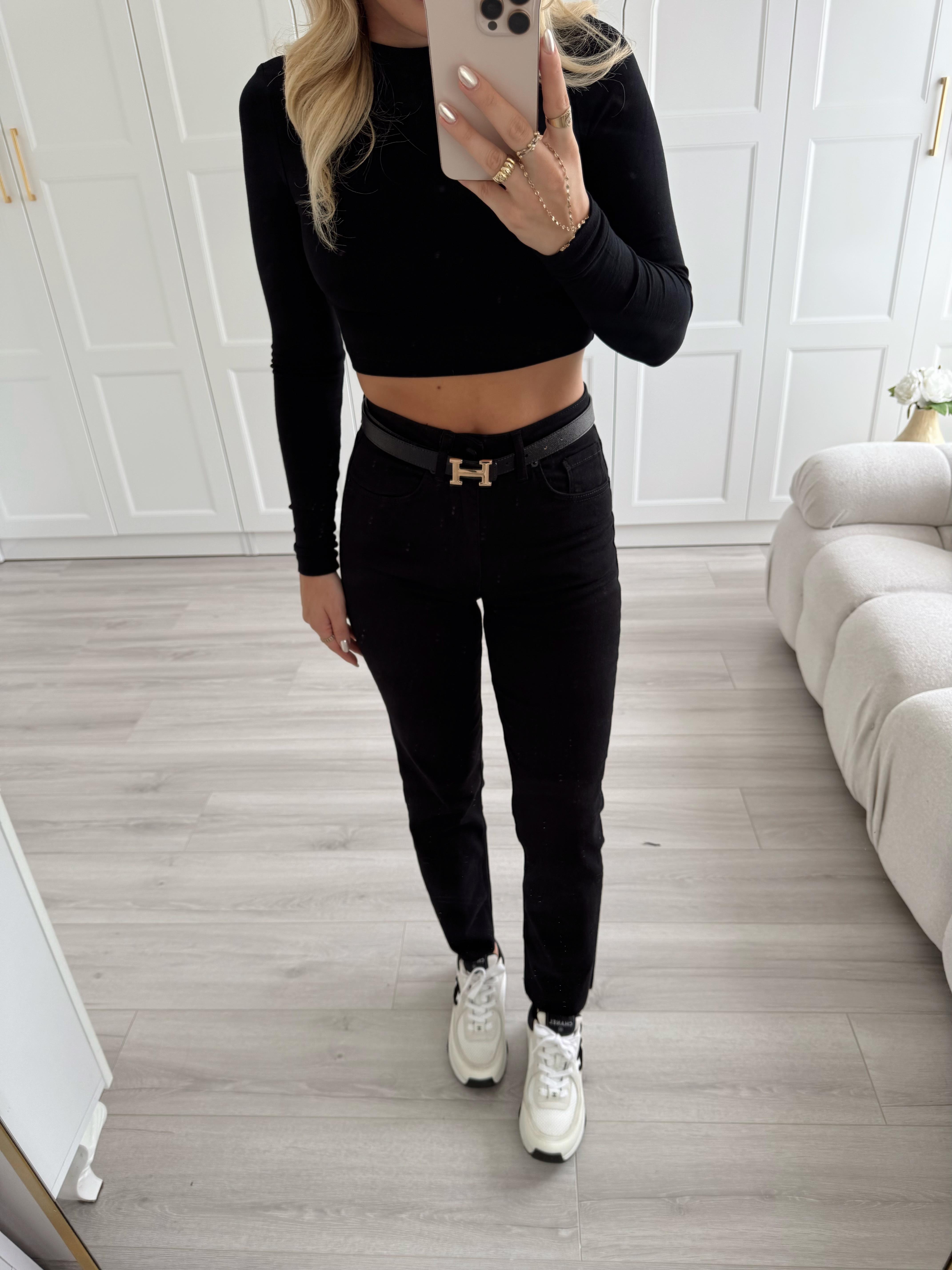 Siyah Boy Fit Yüksekbel Jean-ZR