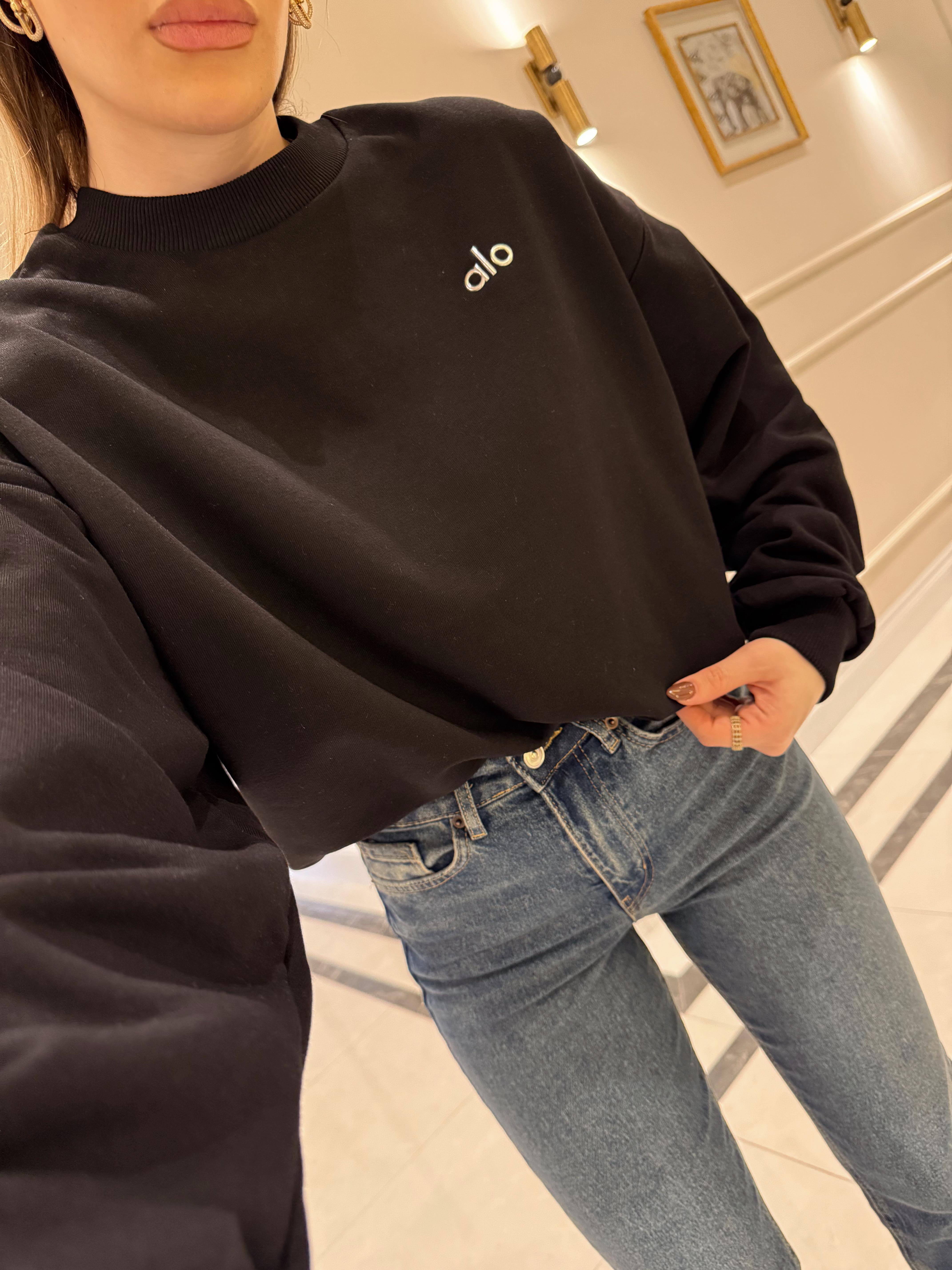 Siyah Orj Marka Sweatshirt