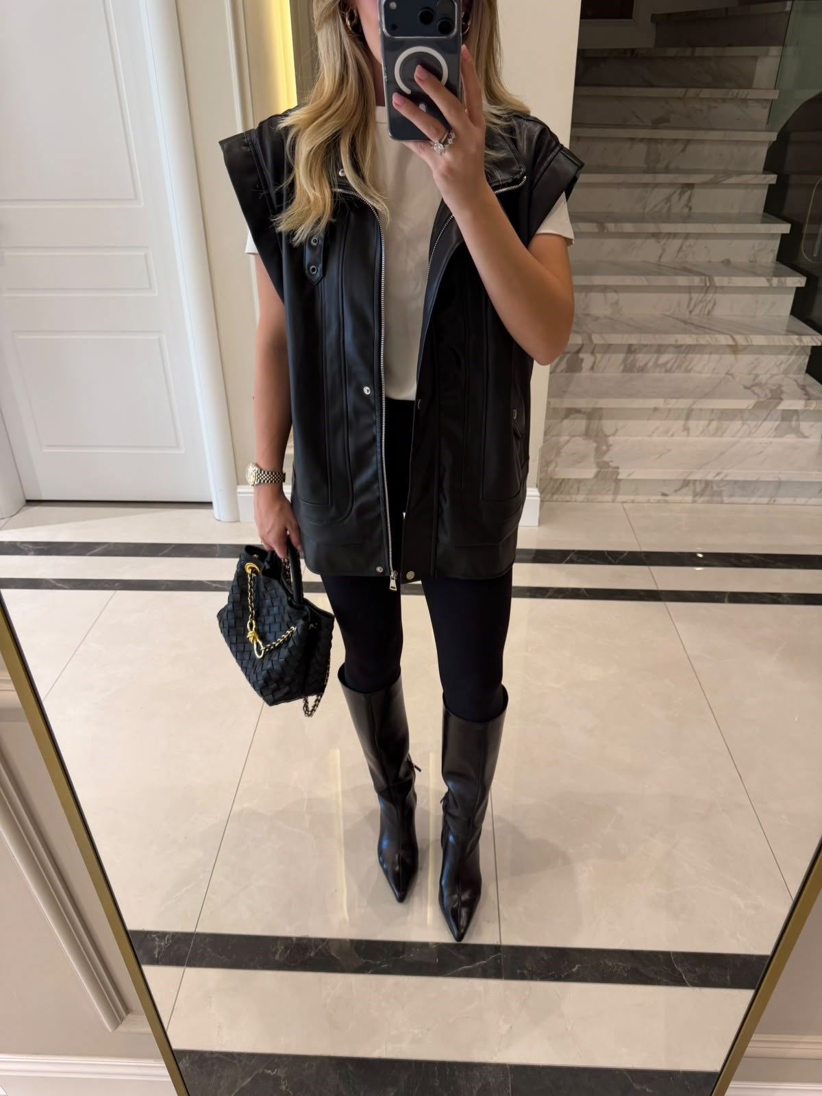 Siyah Oversize  Deri Yelek - 2073