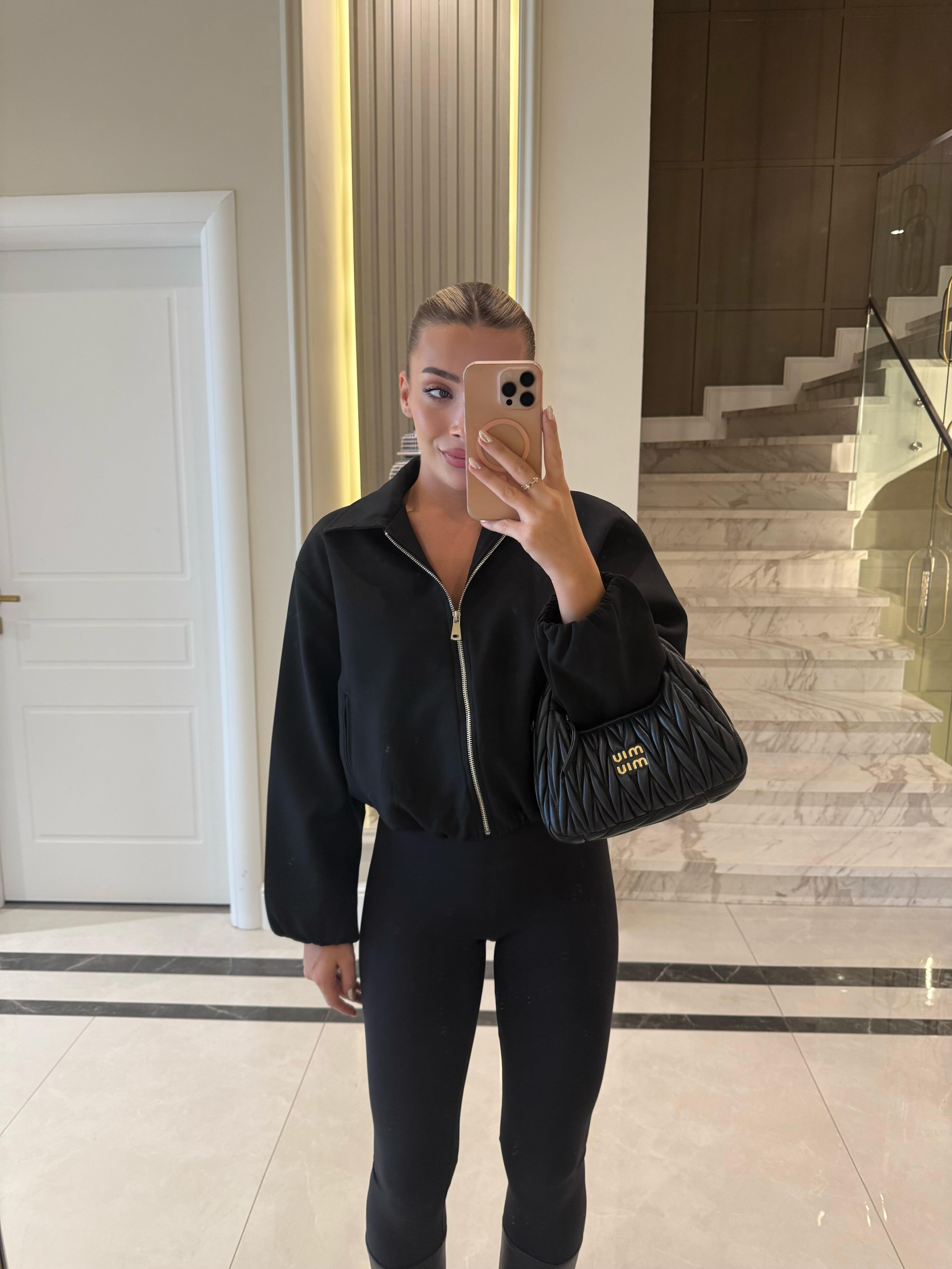 Siyah Yakalı Bomber Ceket-1008