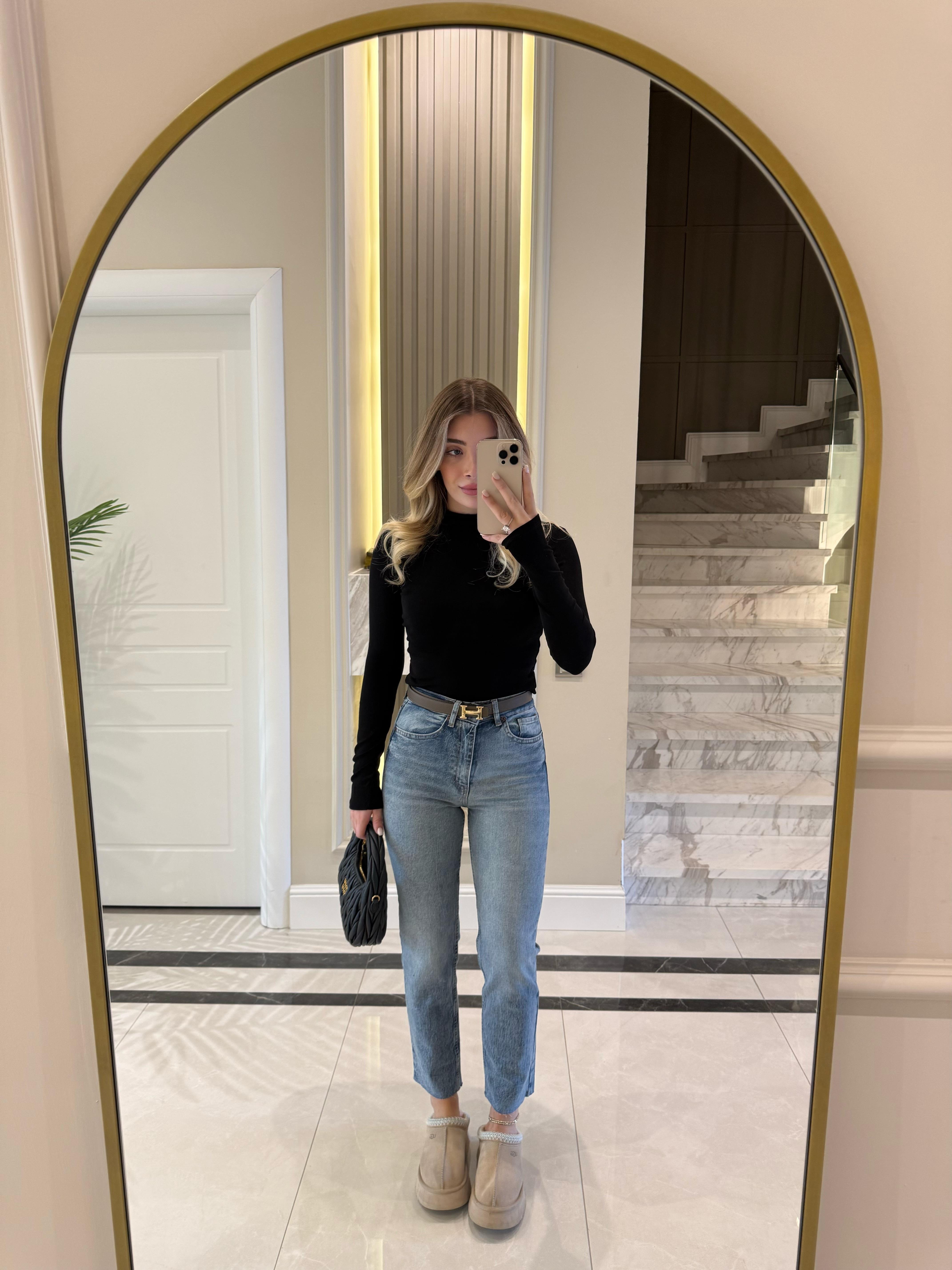 Siyah Yarım Balıkçı Yaka Top-31433