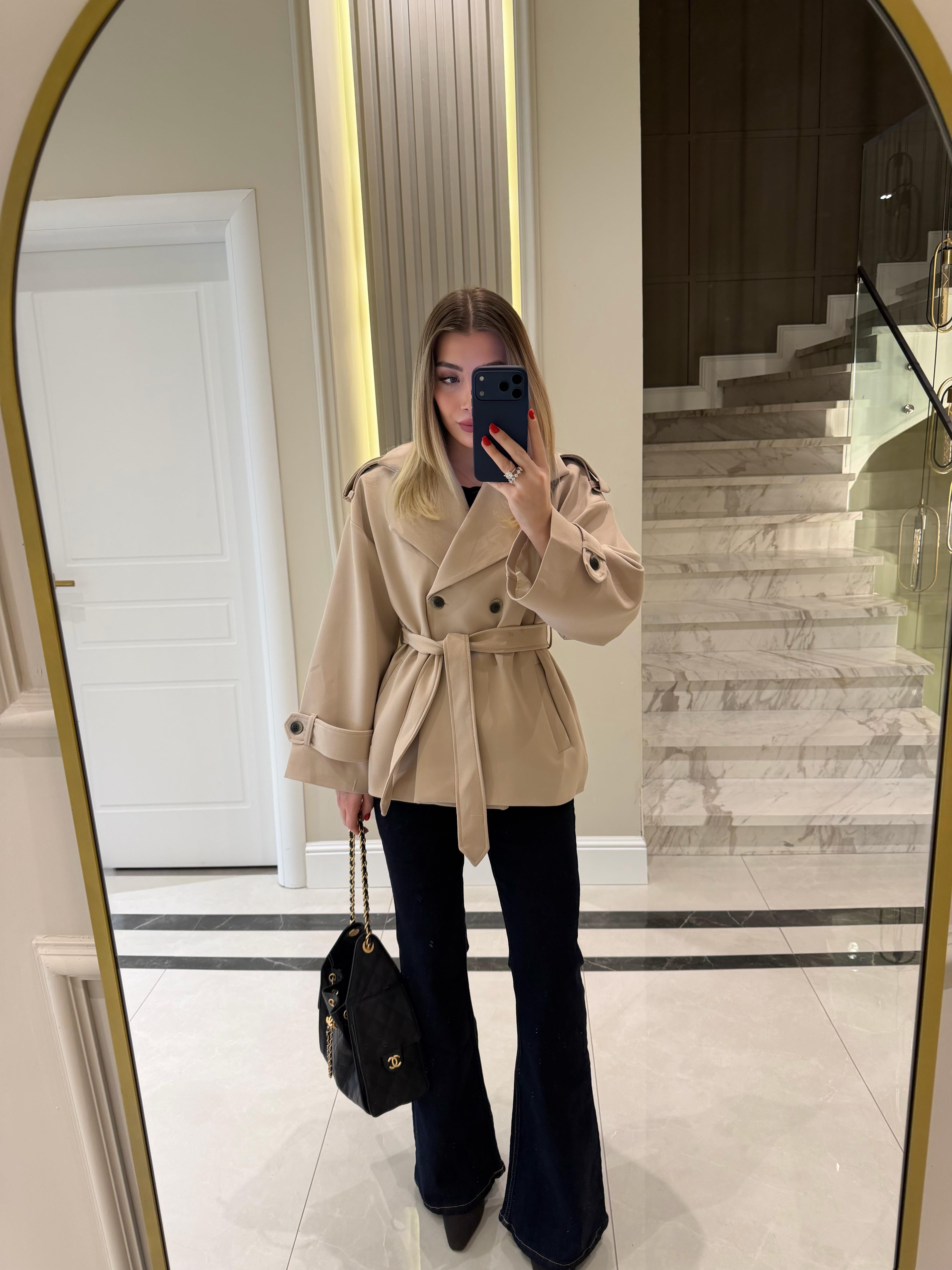 Taş Oversize Trençkot-9592