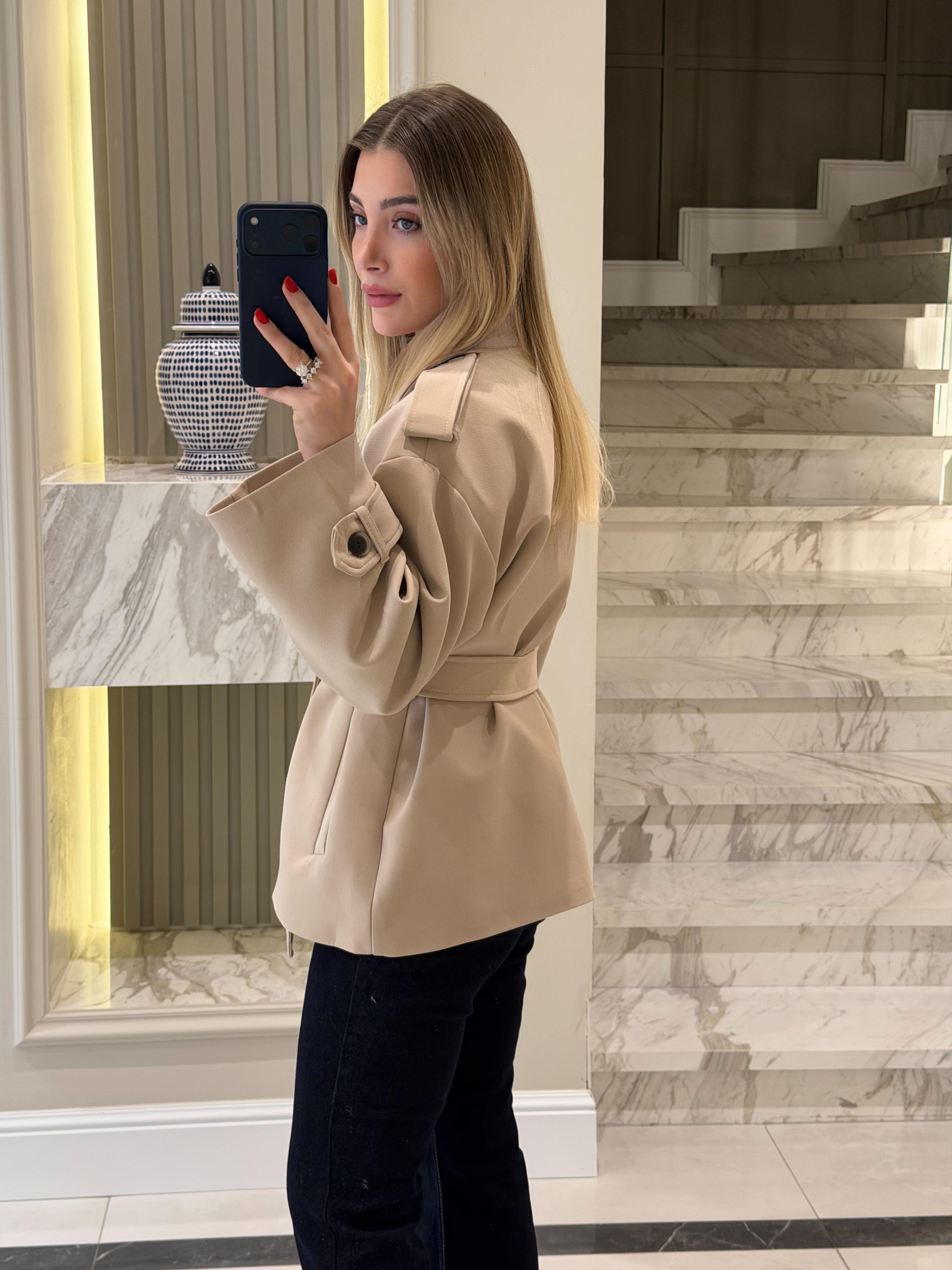 Taş Oversize Trençkot-9592
