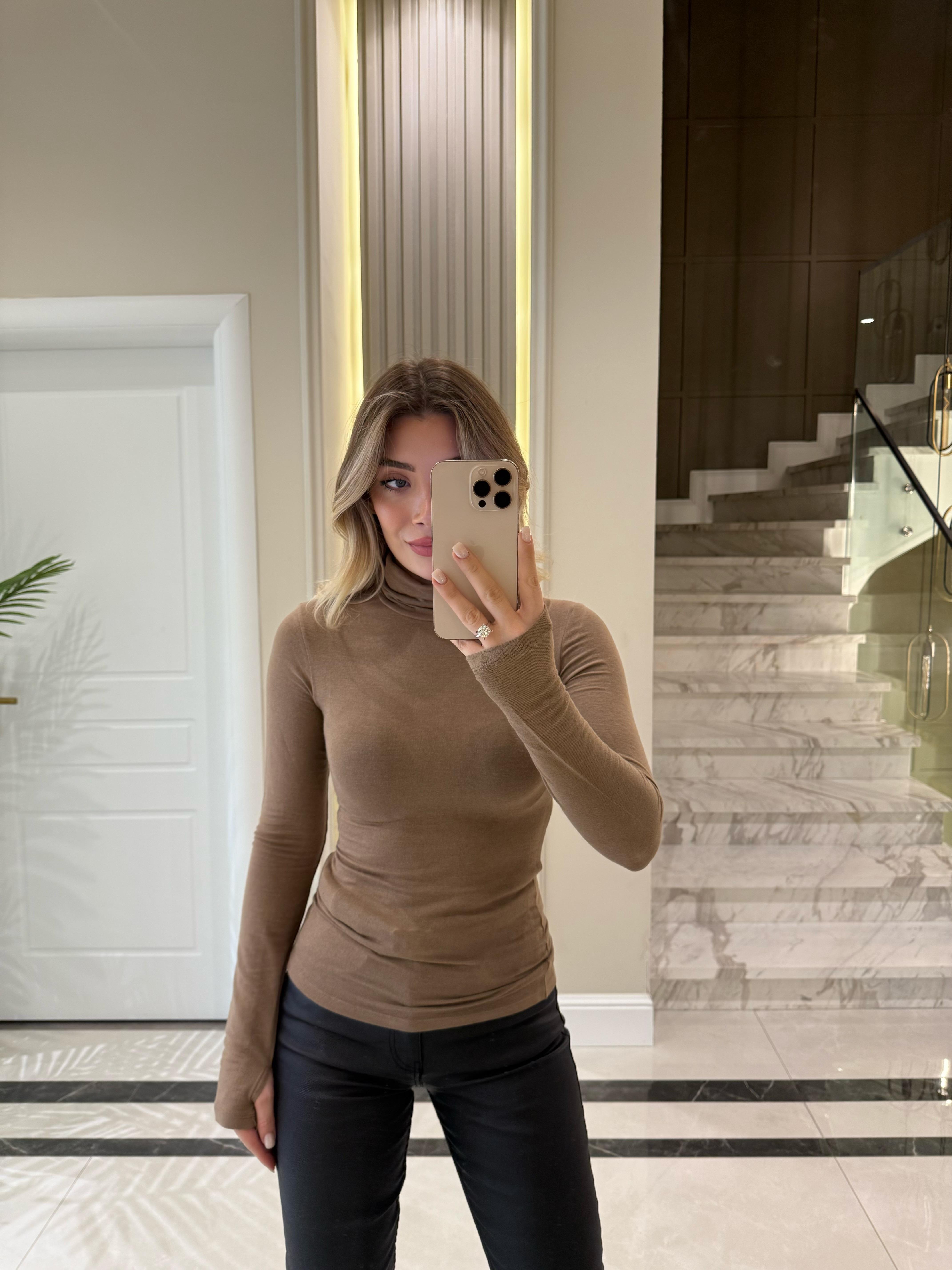 Vizon Balıkçı Yaka Uzun Kollu Top-32253