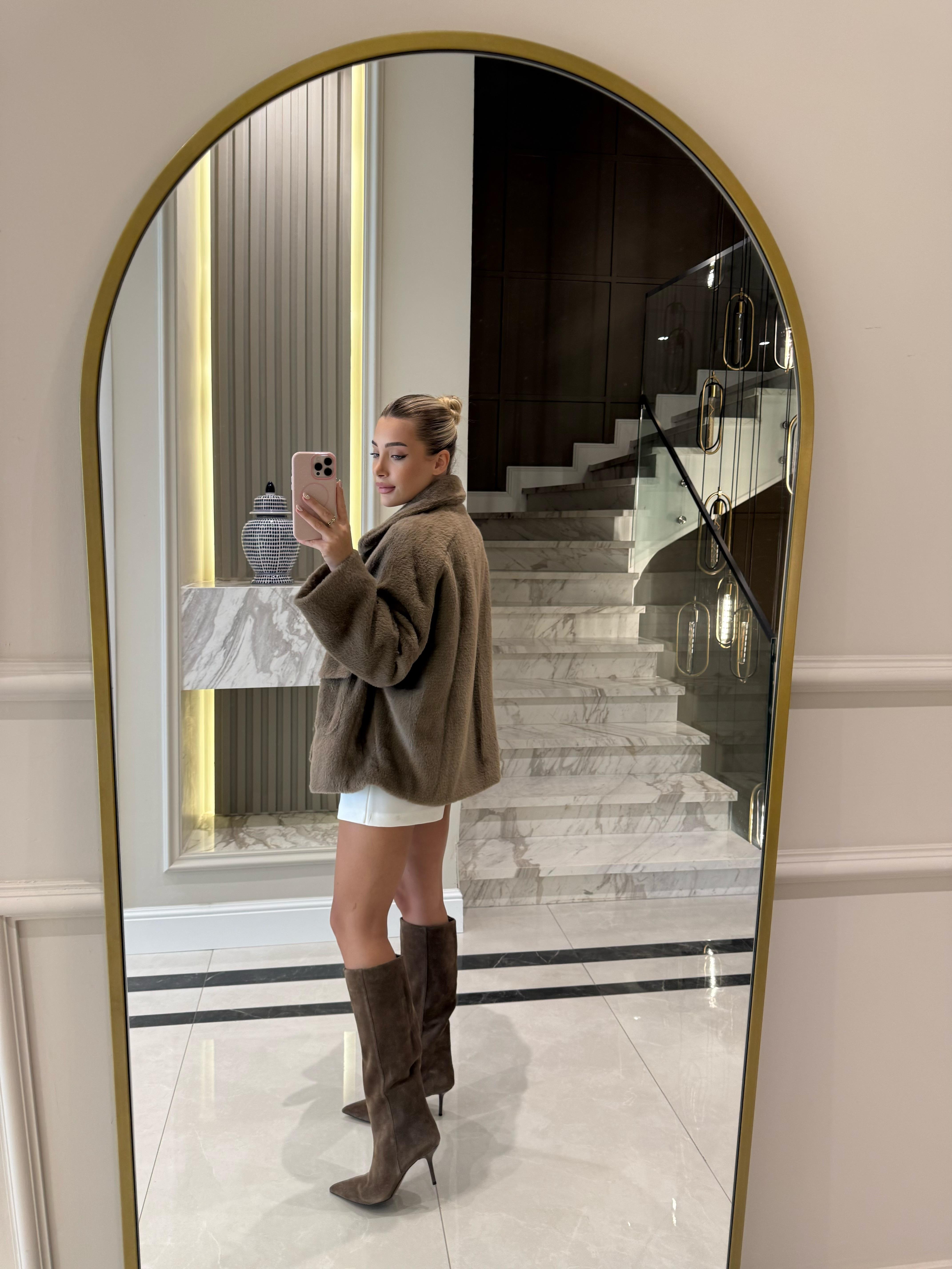 Vizon Marka Model Cep Detaylı Oversıze Kürk