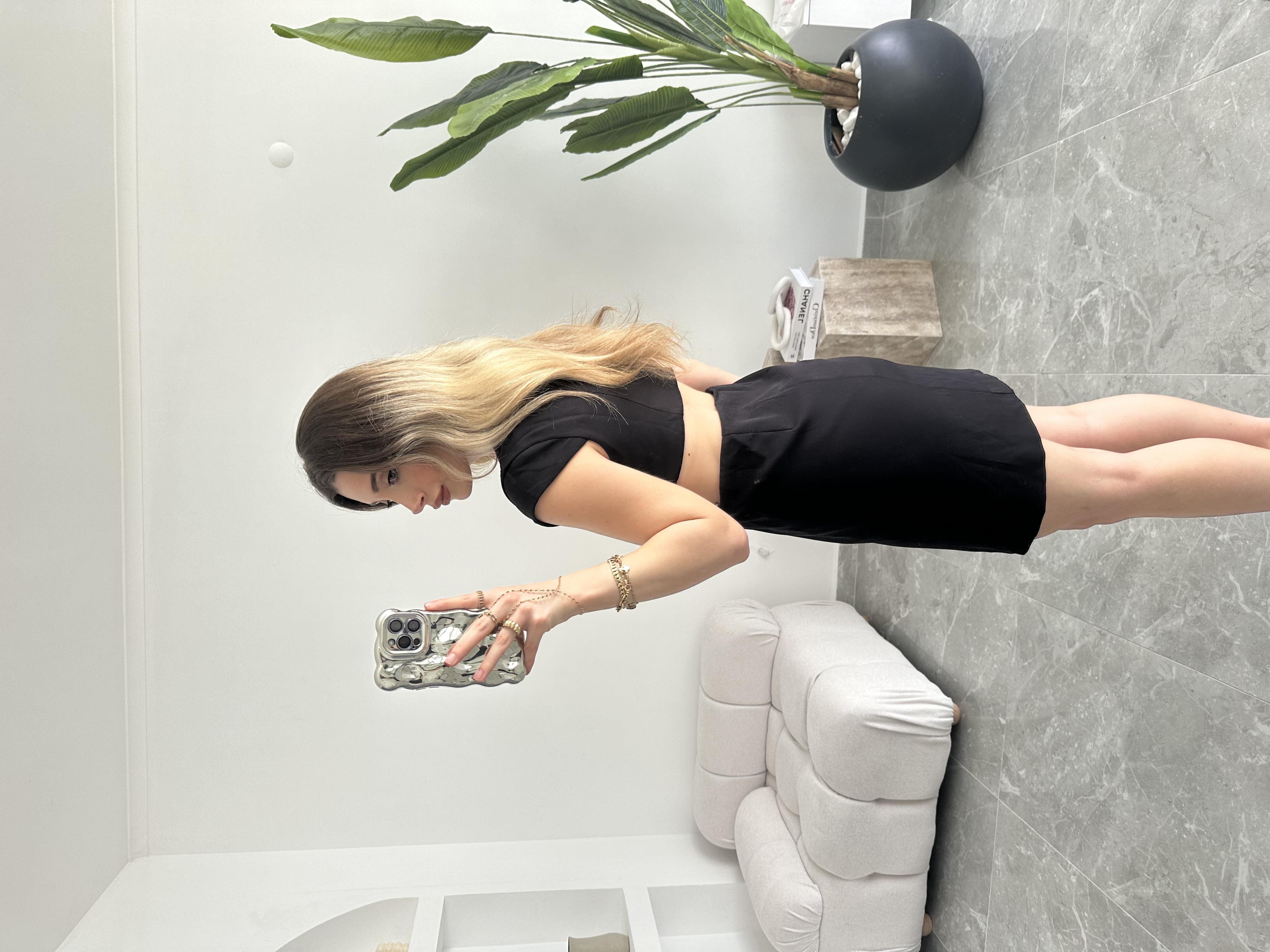Zr Model Siyah Fiyonk Detaylı Elbise