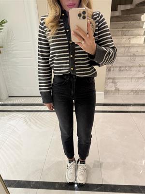  Antrasit Boyfit Kesik Paça Jean -2402