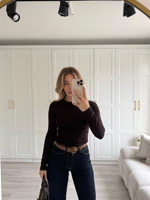 Acı Kahve Massi Uzun Kollu Bluz