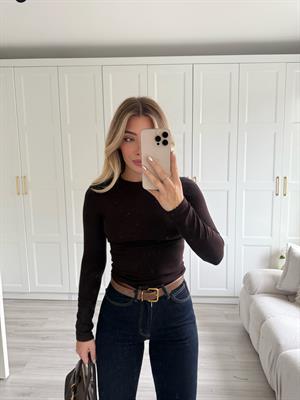 Acı Kahve Massi Uzun Kollu Bluz