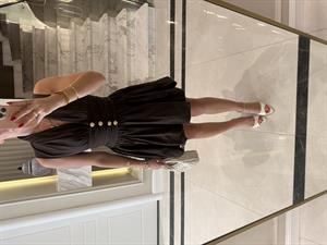 Acı Kahve Sırt Detaylı Poplin Mini Elbise