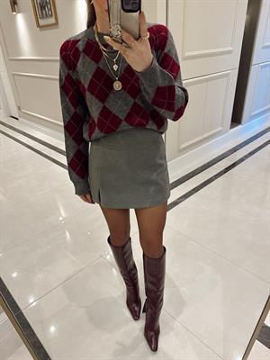 Açık Gri Orj Zr Şort Etek